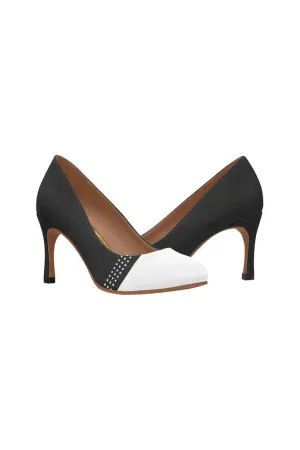 Classy Black & White Women's High Heels (Model 048)