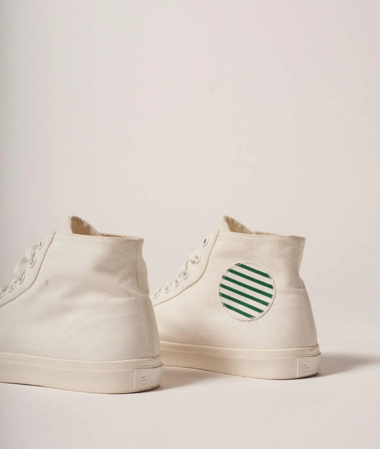 Climate Positive Recycled Canvas High-Top Sneakers | White/Stripes