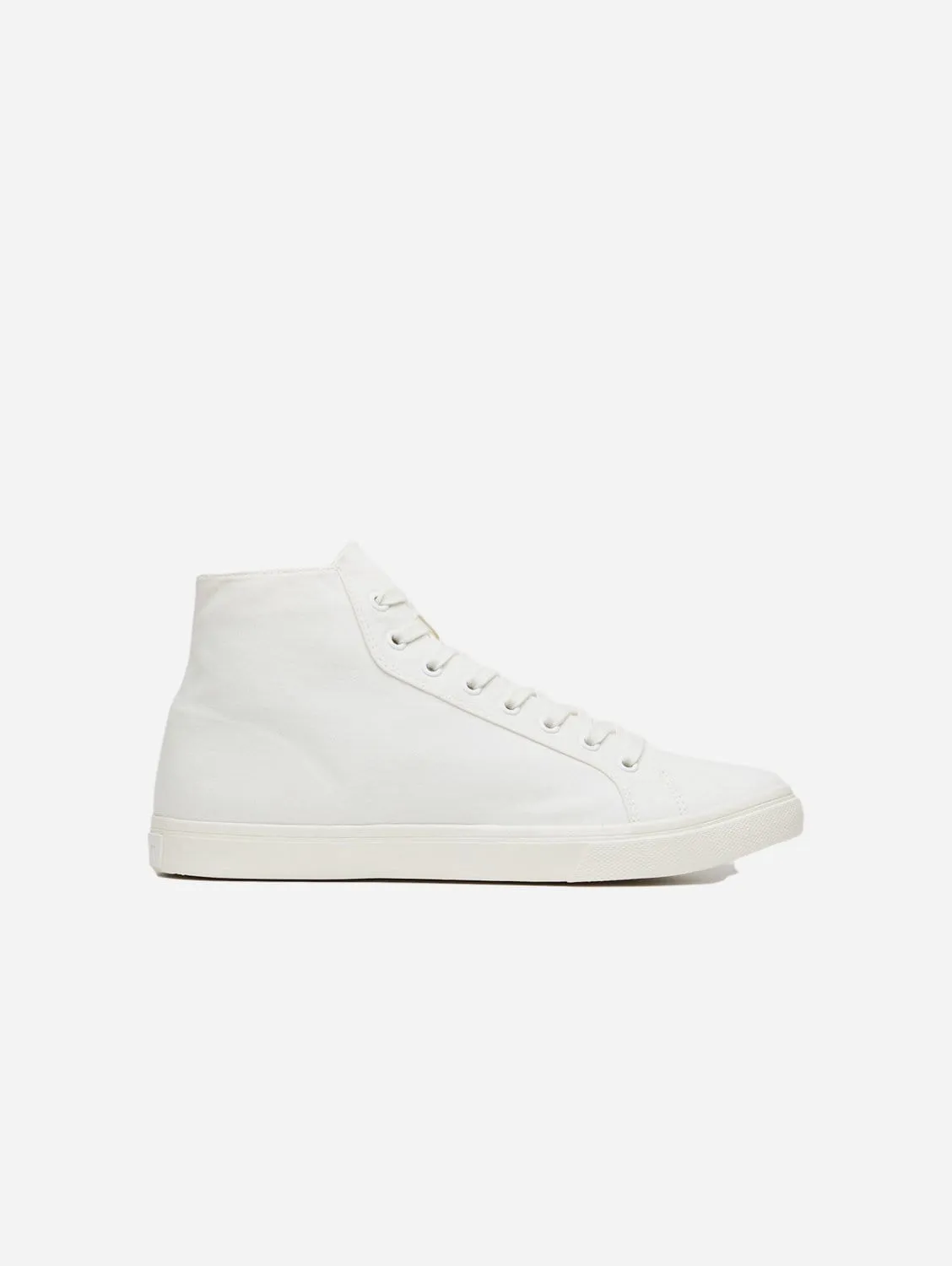 Climate Positive Recycled Canvas High-Top Sneakers | White/Stripes