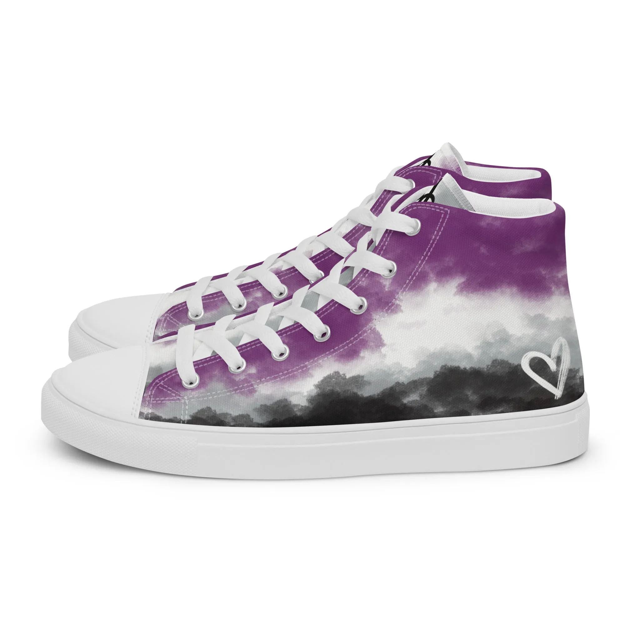 Cloudy Asexual High Top Canvas Shoes (Masc Sizing)