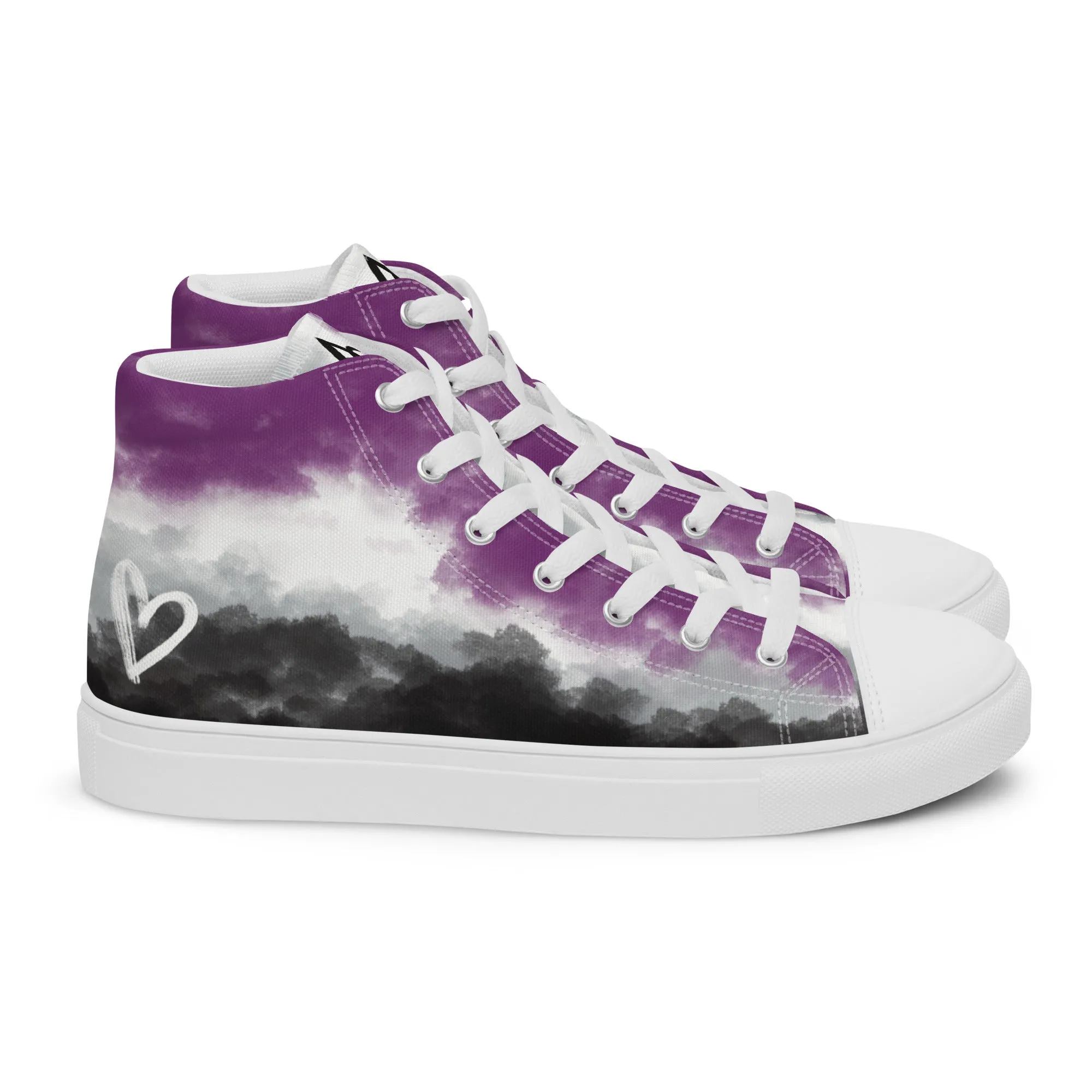 Cloudy Asexual High Top Canvas Shoes (Masc Sizing)