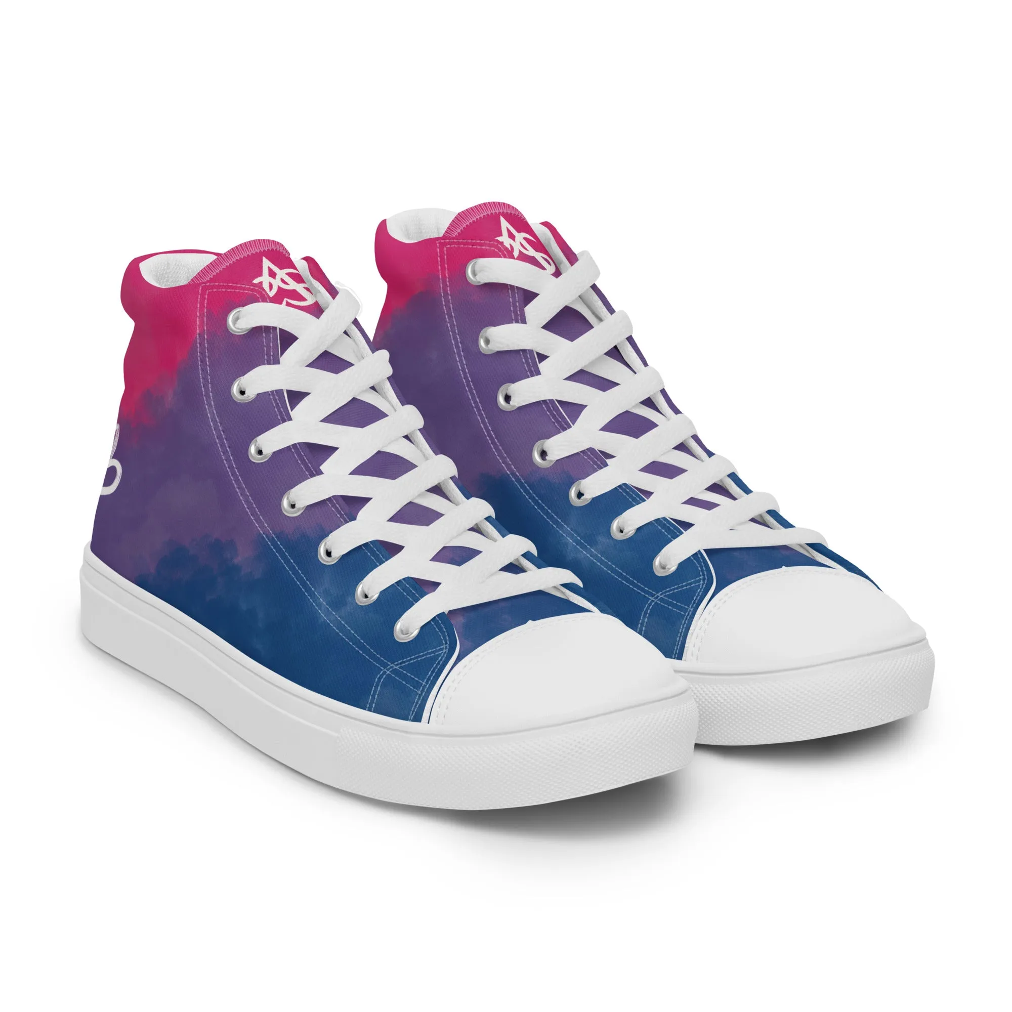 Cloudy Bisexual High Top Canvas Shoes (Masc Sizing)