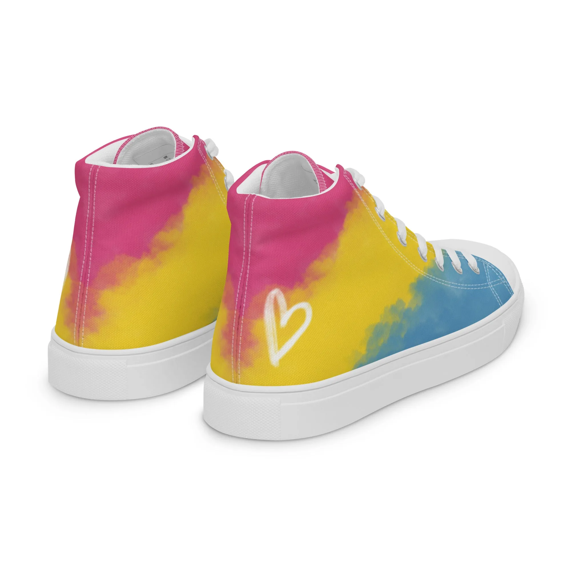 Cloudy Pansexual High Top Canvas Shoes (Fem Sizing)