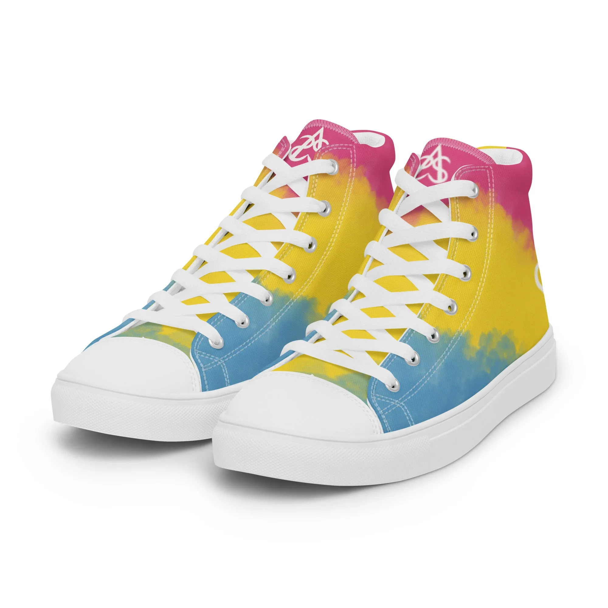 Cloudy Pansexual High Top Canvas Shoes (Fem Sizing)