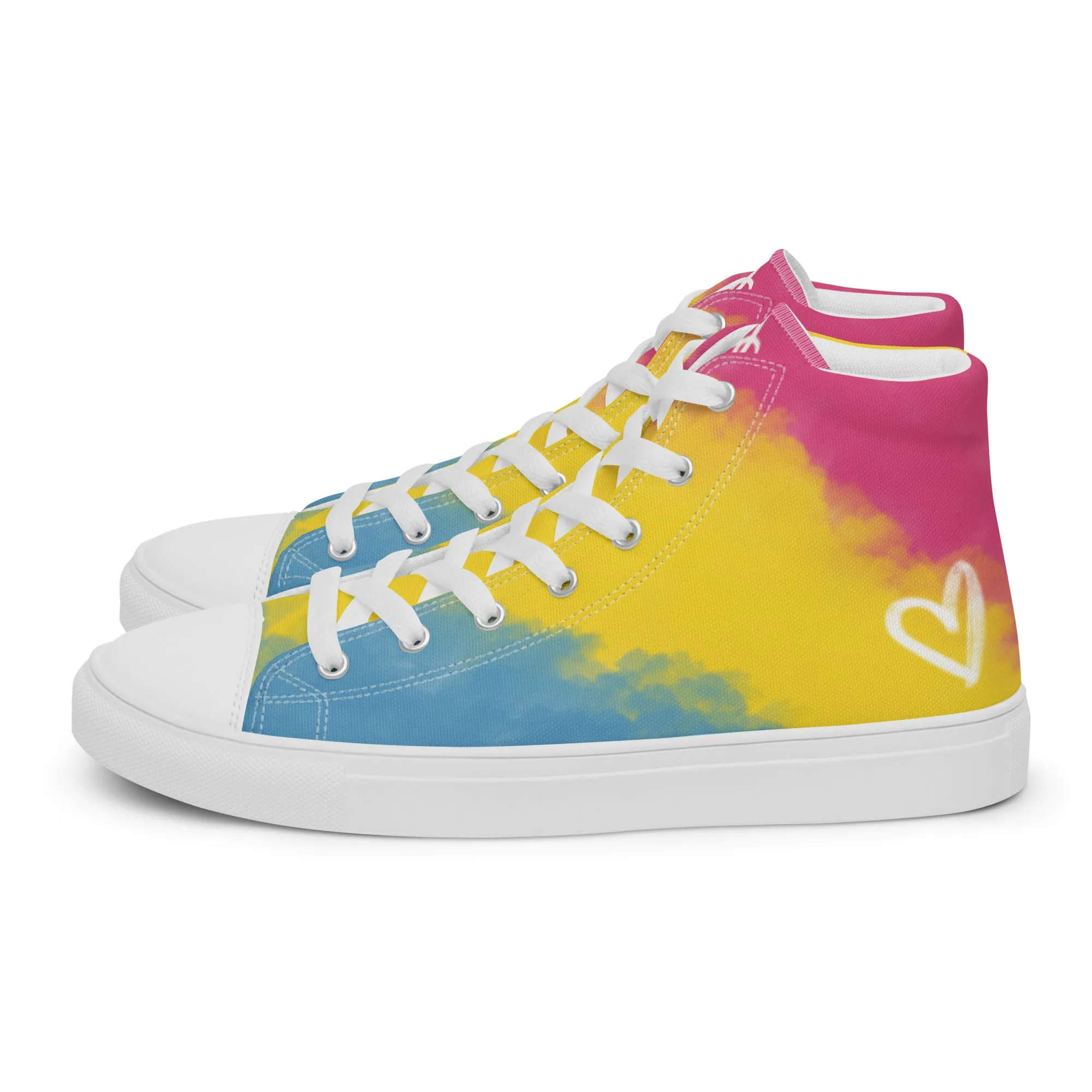 Cloudy Pansexual High Top Canvas Shoes (Fem Sizing)