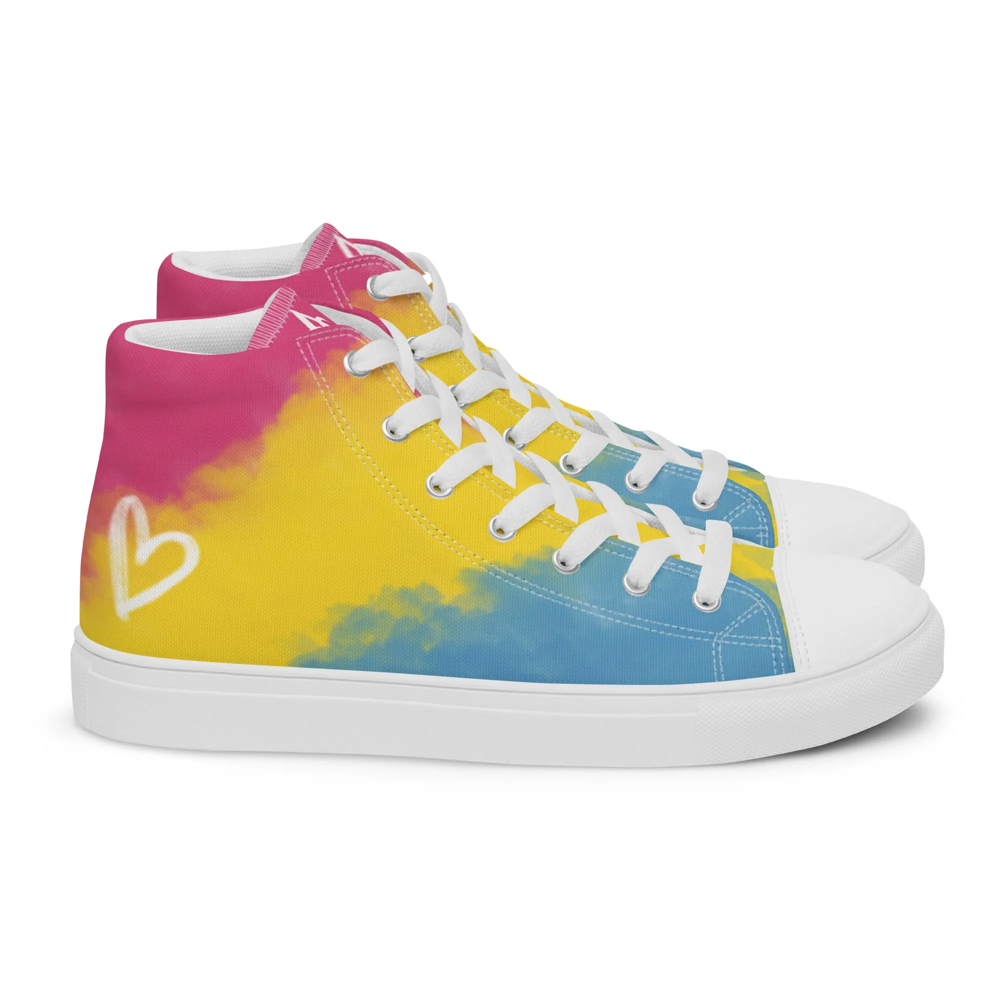 Cloudy Pansexual High Top Canvas Shoes (Fem Sizing)