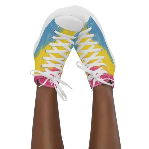 Cloudy Pansexual High Top Canvas Shoes (Fem Sizing)