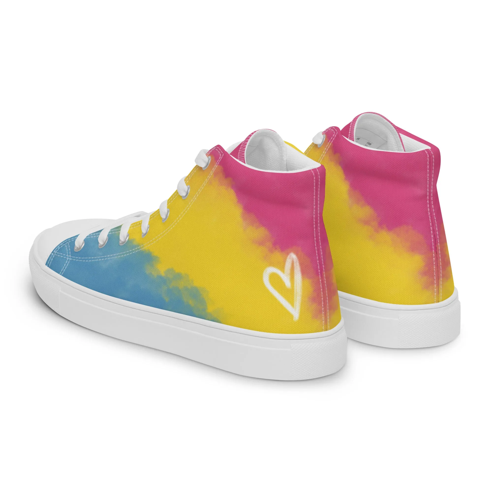 Cloudy Pansexual High Top Canvas Shoes (Fem Sizing)