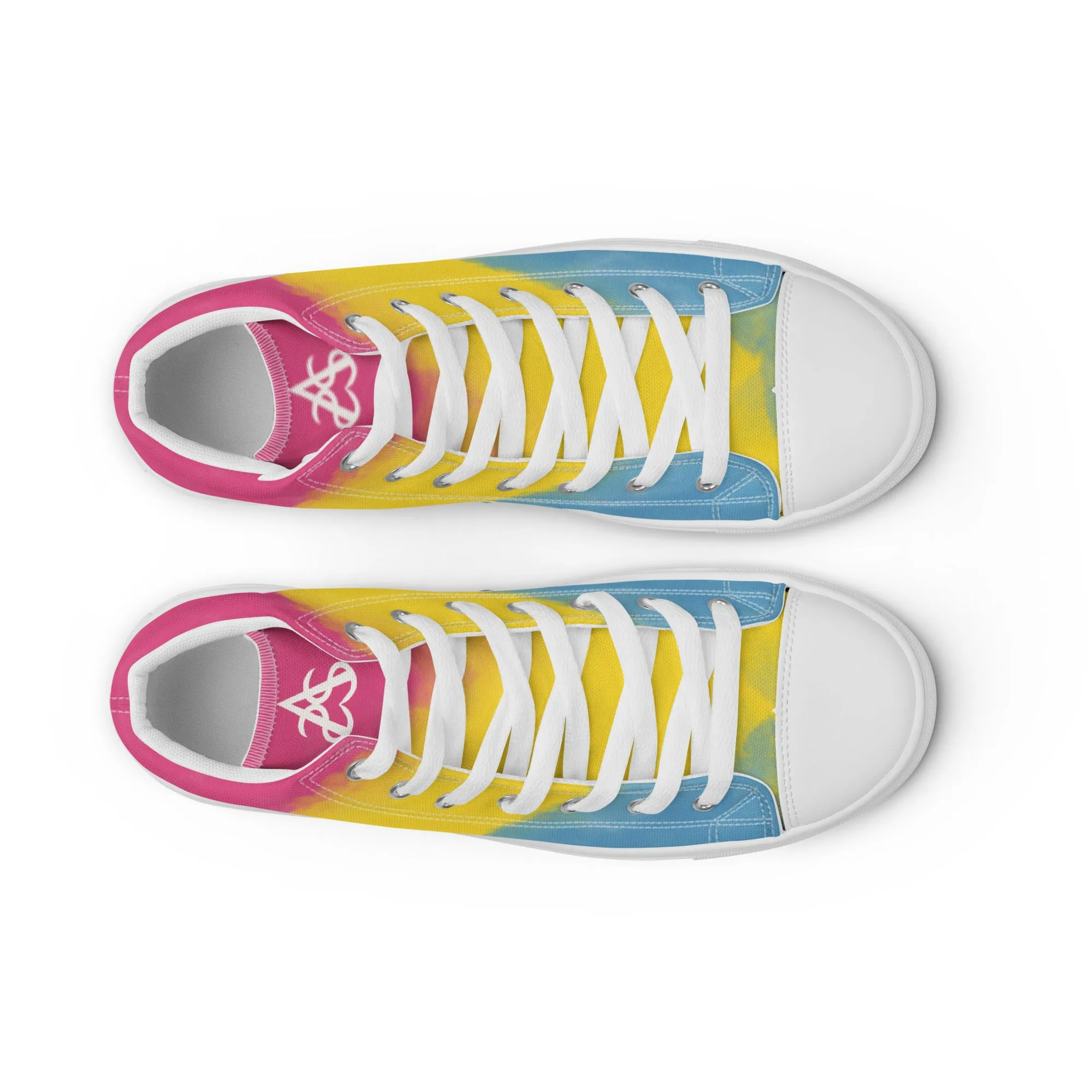 Cloudy Pansexual High Top Canvas Shoes (Fem Sizing)