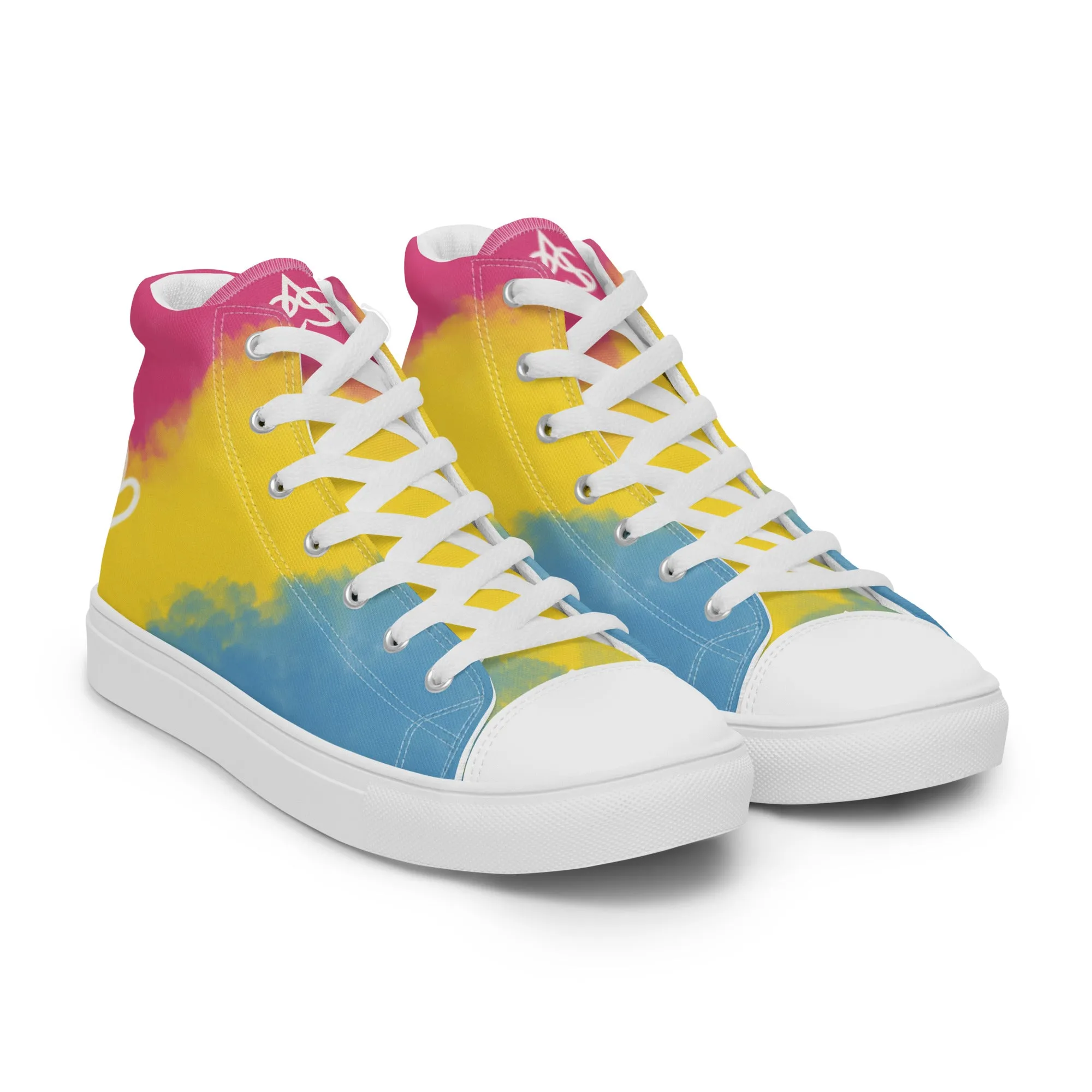 Cloudy Pansexual High Top Canvas Shoes (Fem Sizing)