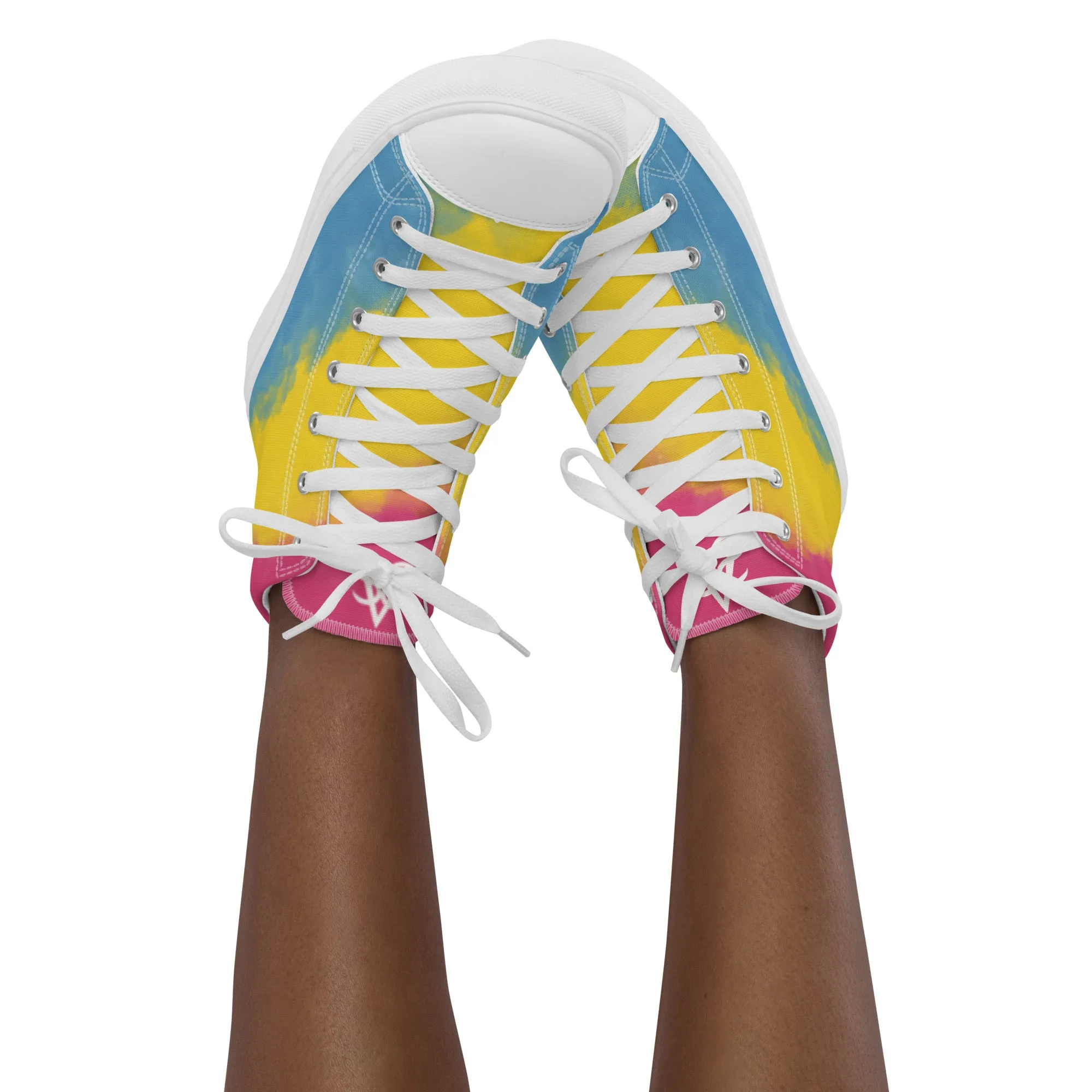 Cloudy Pansexual High Top Canvas Shoes (Fem Sizing)