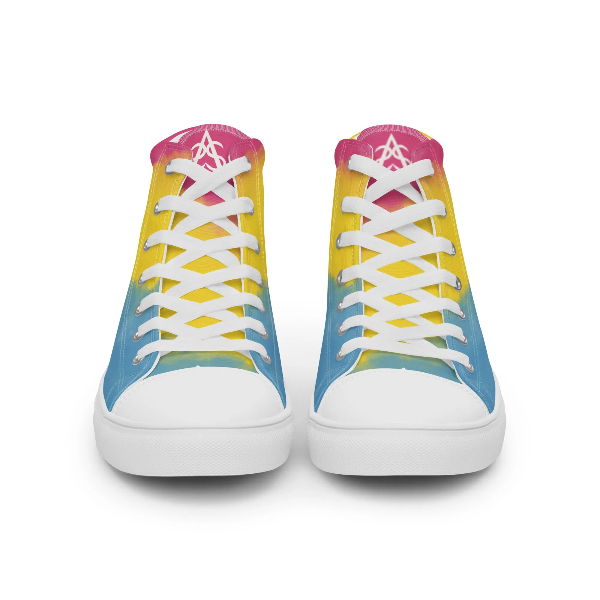 Cloudy Pansexual High Top Canvas Shoes (Fem Sizing)