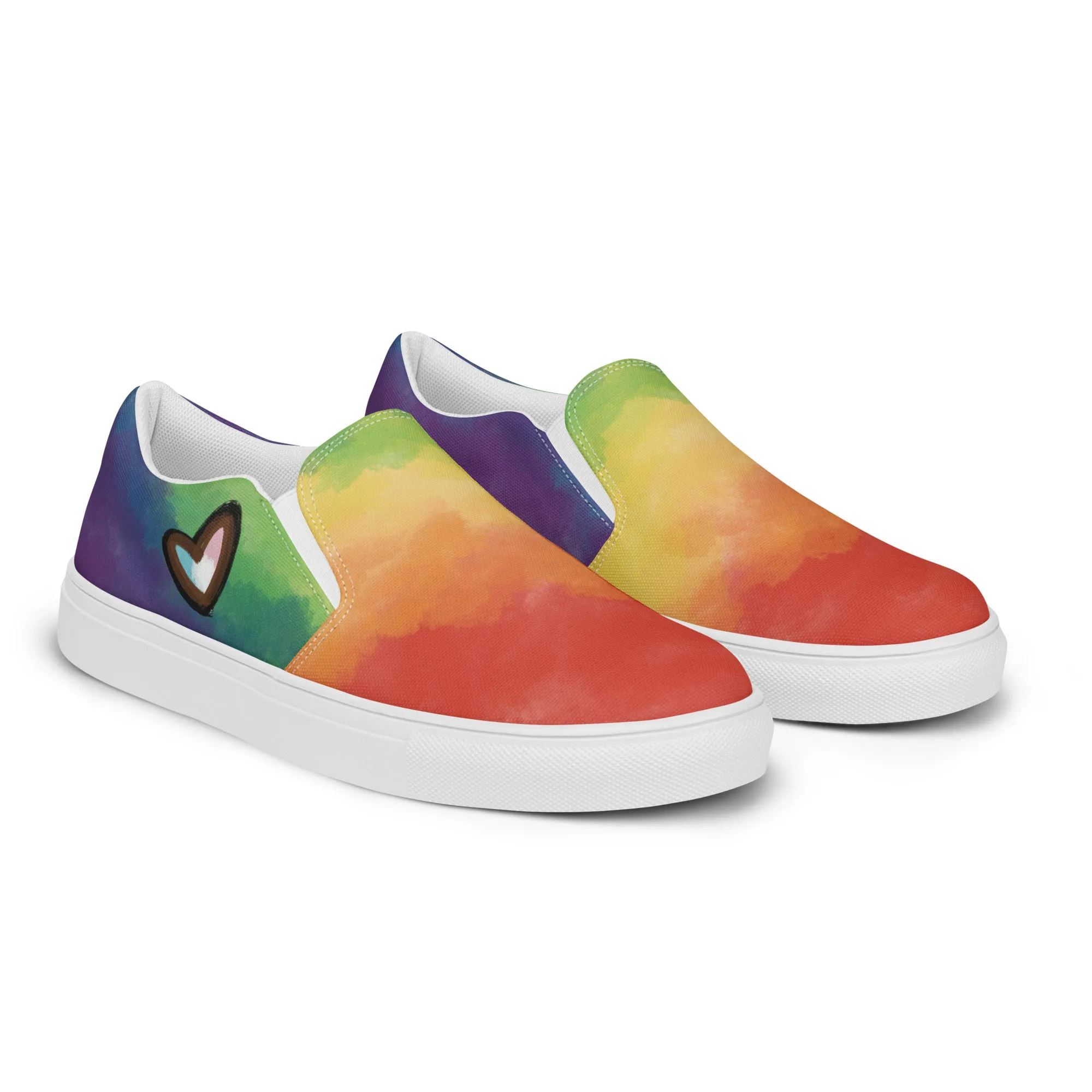 Cloudy Rainbow Slip-on Canvas Shoes (Masc Sizing)