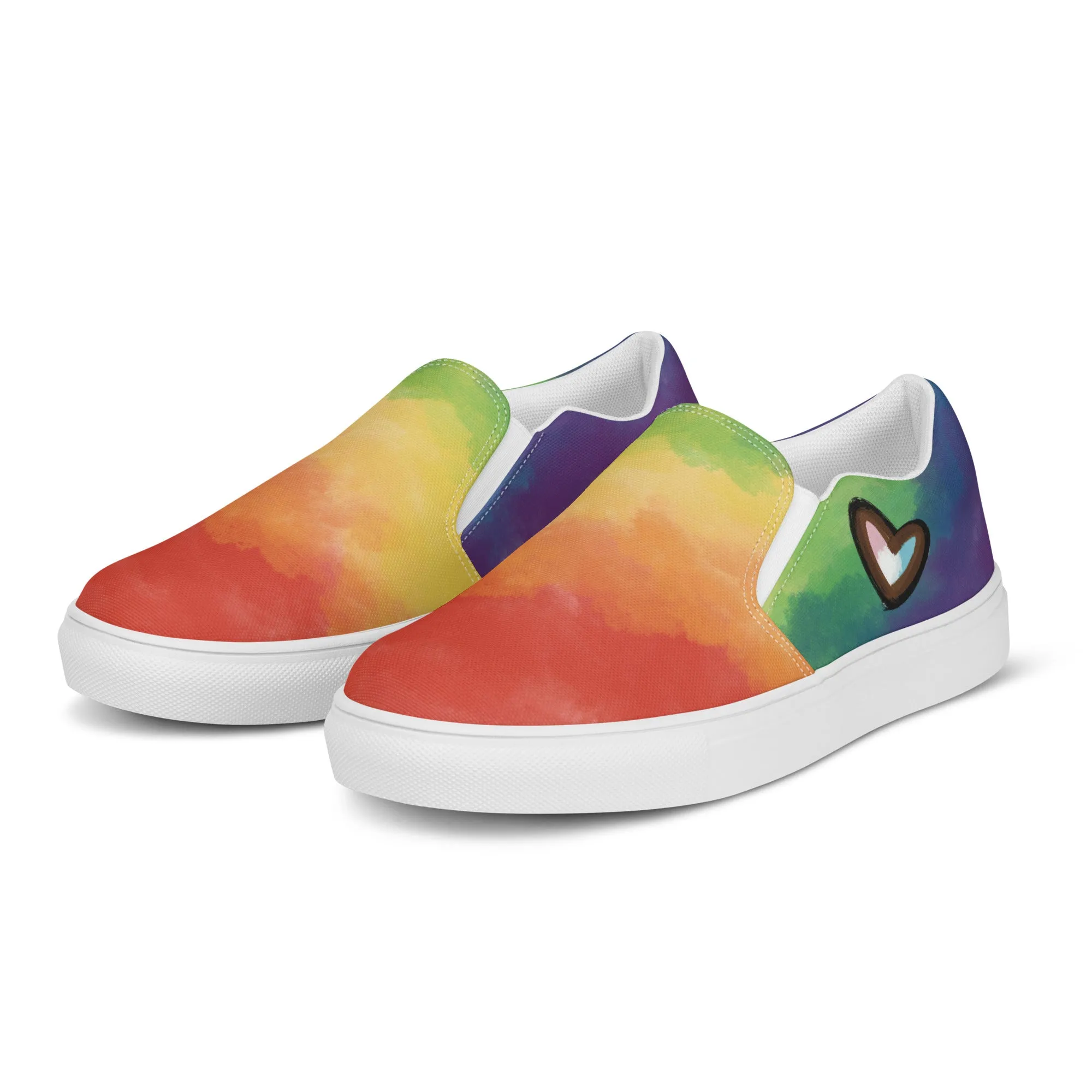 Cloudy Rainbow Slip-on Canvas Shoes (Masc Sizing)