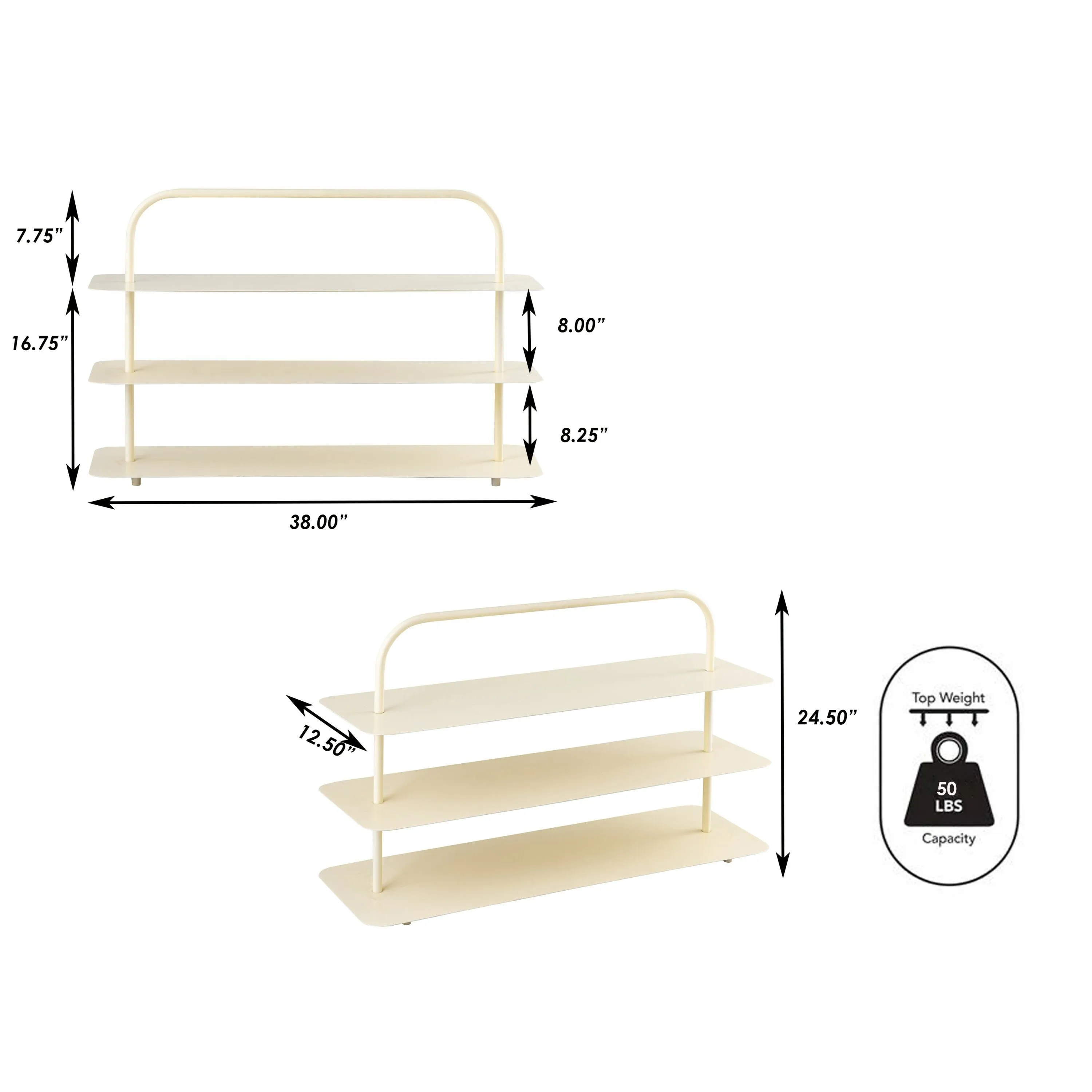 Coffe Minimalist 24.5" 9-Pair 3-Tier Iron Thin Flat Plate Shoe Rack