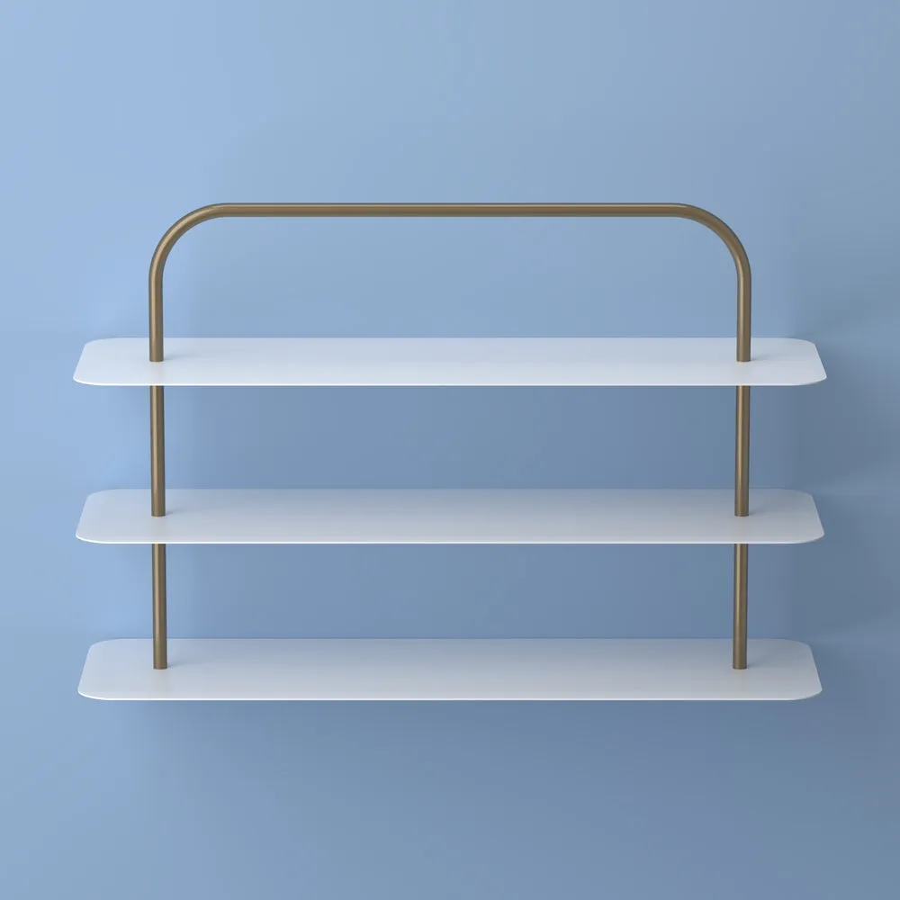 Coffe Minimalist 24.5" 9-Pair 3-Tier Iron Thin Flat Plate Shoe Rack