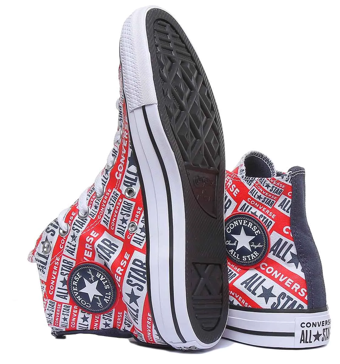 Converse 166984C CT All Star Logo All Over Hi Trainer In White Multi For Women