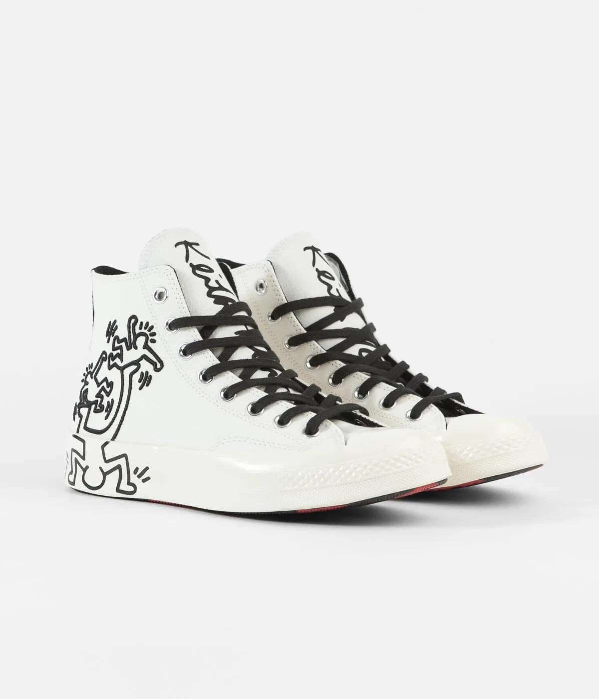 Converse Chuck 70 Hi Keith Haring Shoes - Egret / Black / Red