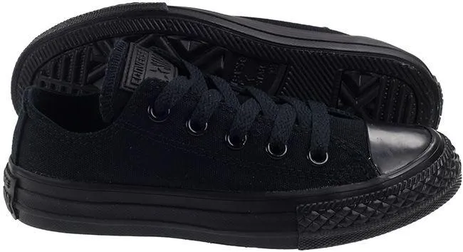 Converse Shoes Kids All Star Ox Low Mono Black Canvas