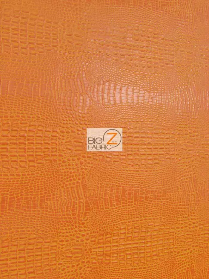 Crush Orange Crocodile Marine Vinyl Fabric / Sold By The Yard