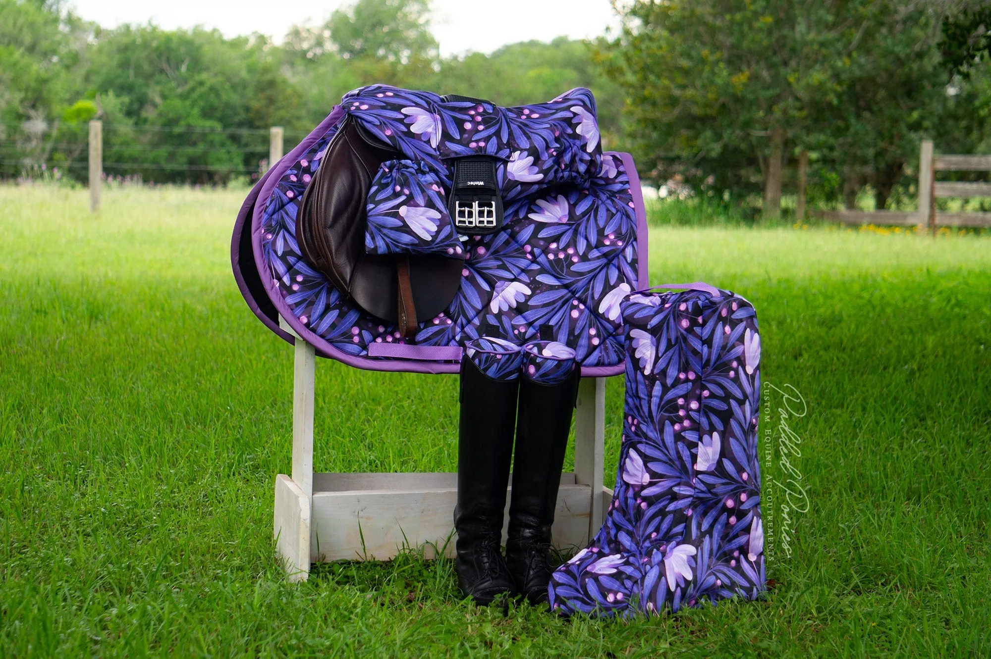 Custom Purple Moonflowers Tall Boot Bag