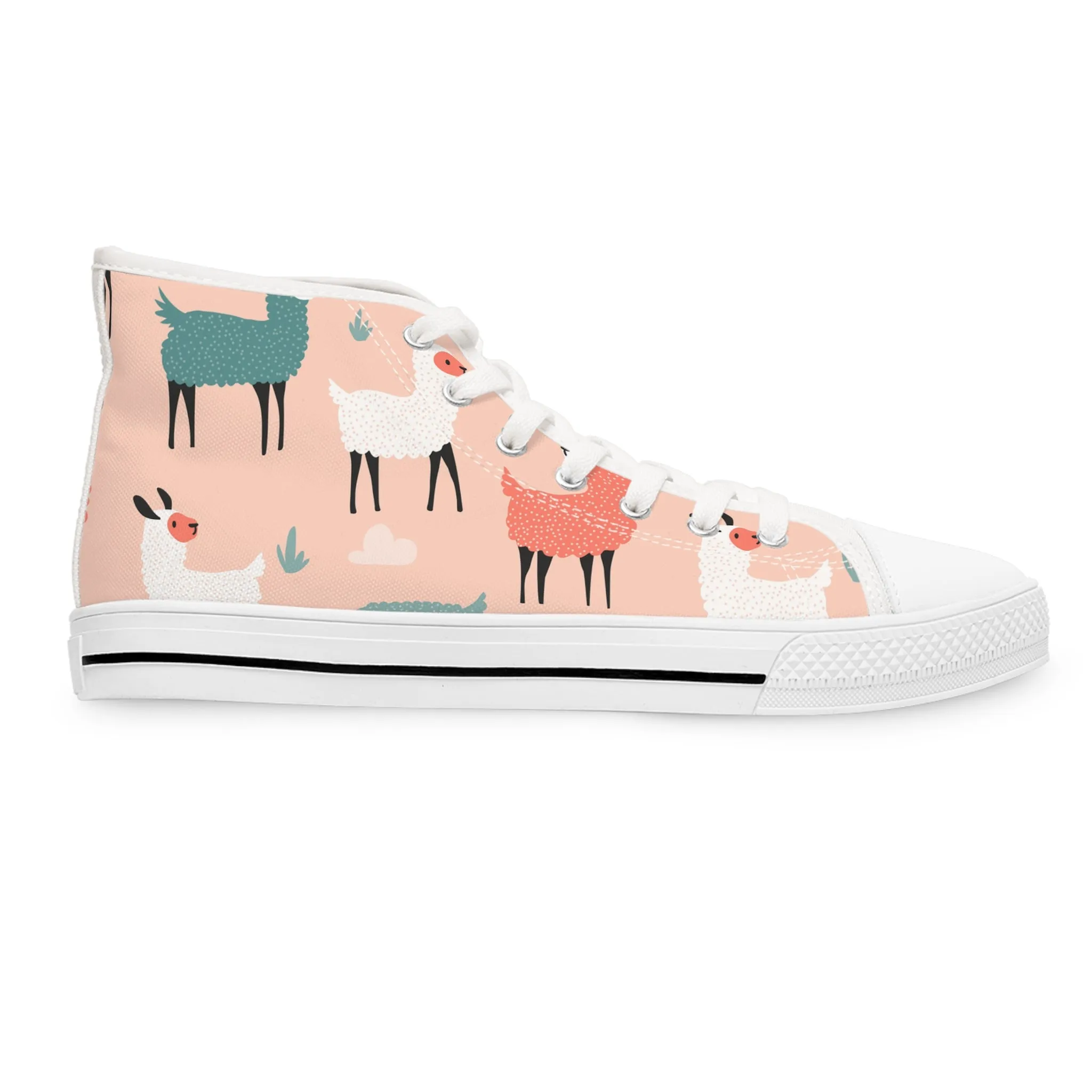 Cute Llama Women's High Top Sneakers