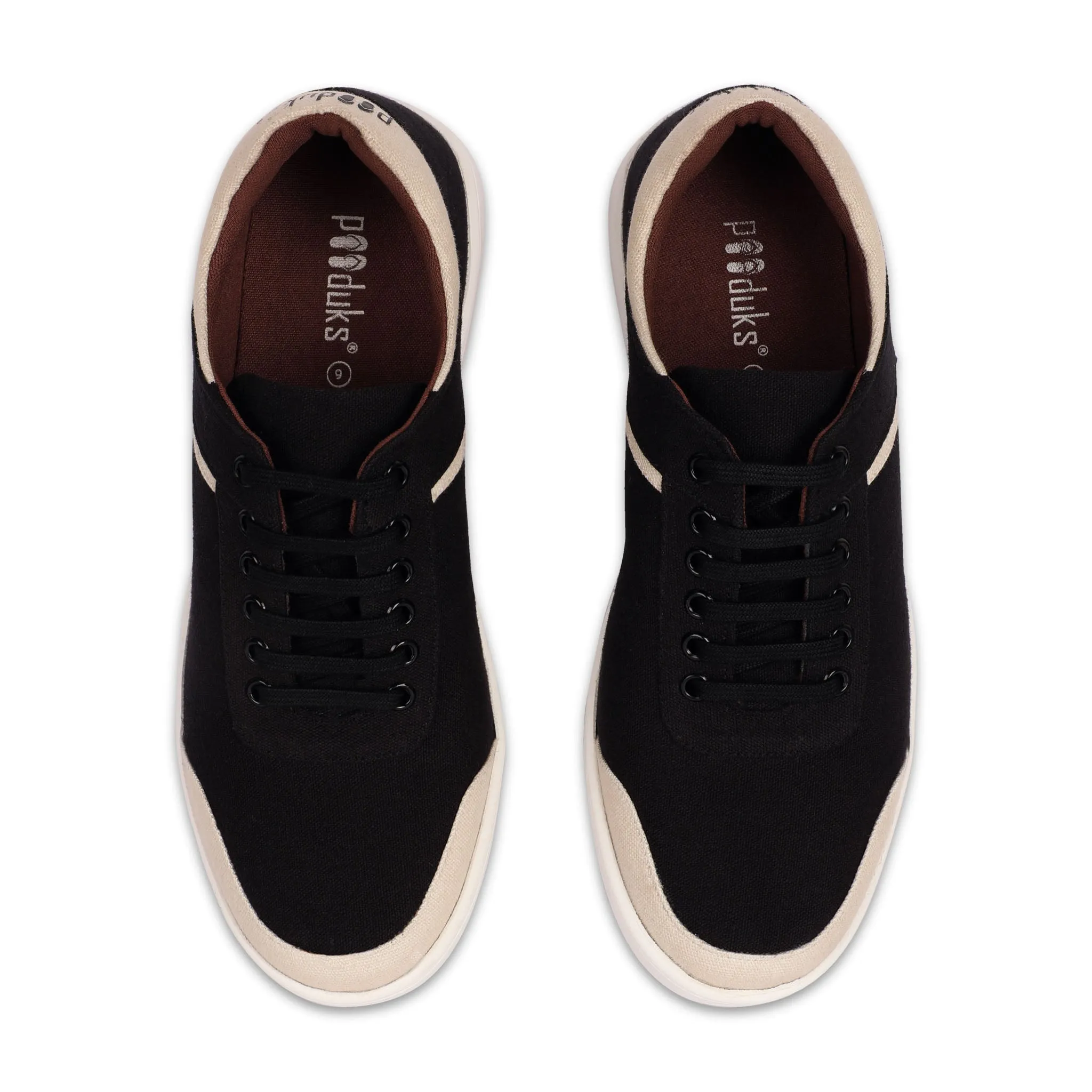 Dan Eco-Sole Sneakers Black and Beige Men