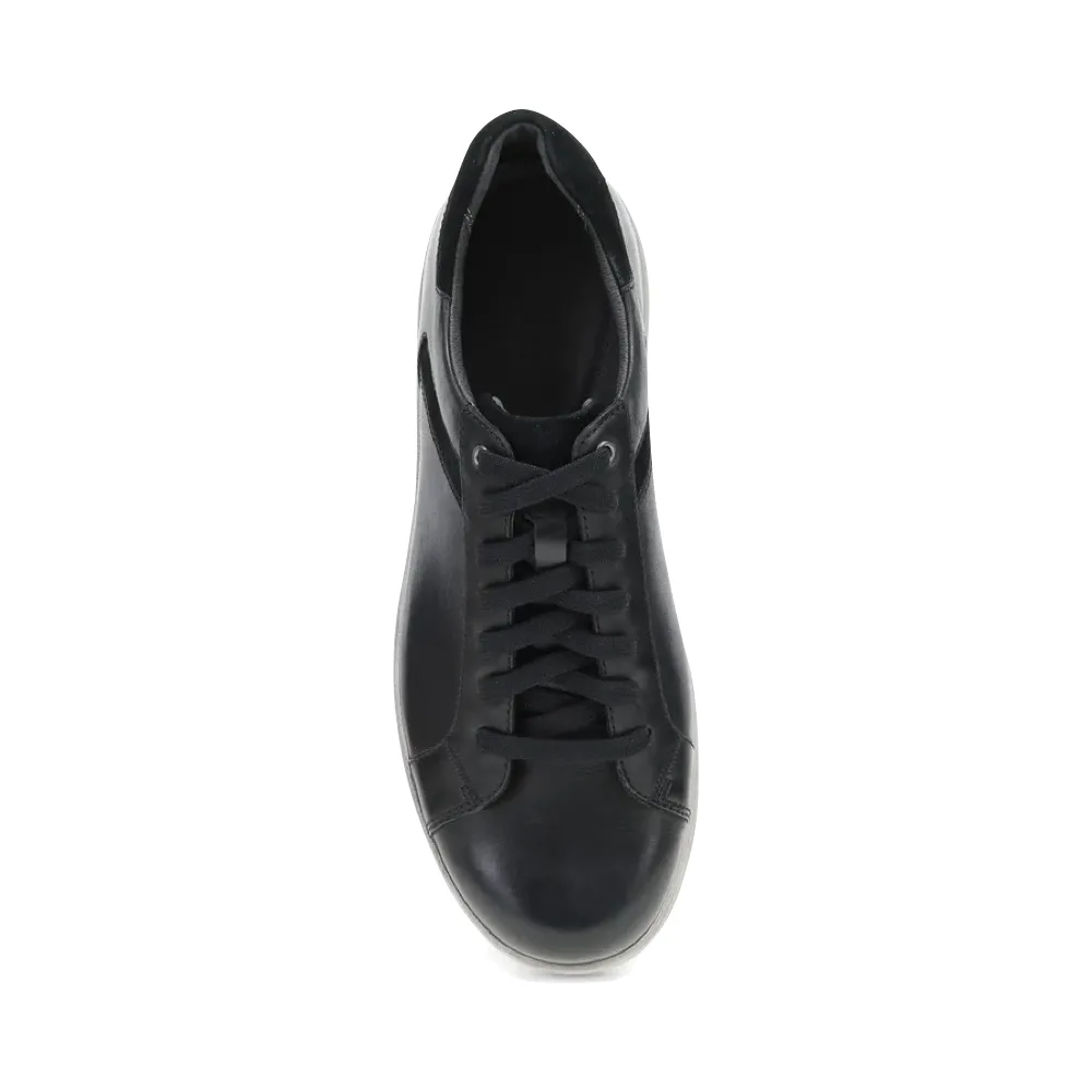 Dansko Men's Trevor Leather Tie Sneaker in Black