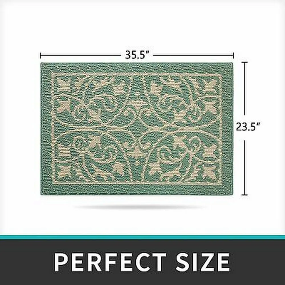 Dexi Door Mat Indoor Rugs for Entryway Non Slip Washable, 23.5x35.5, Dark Green