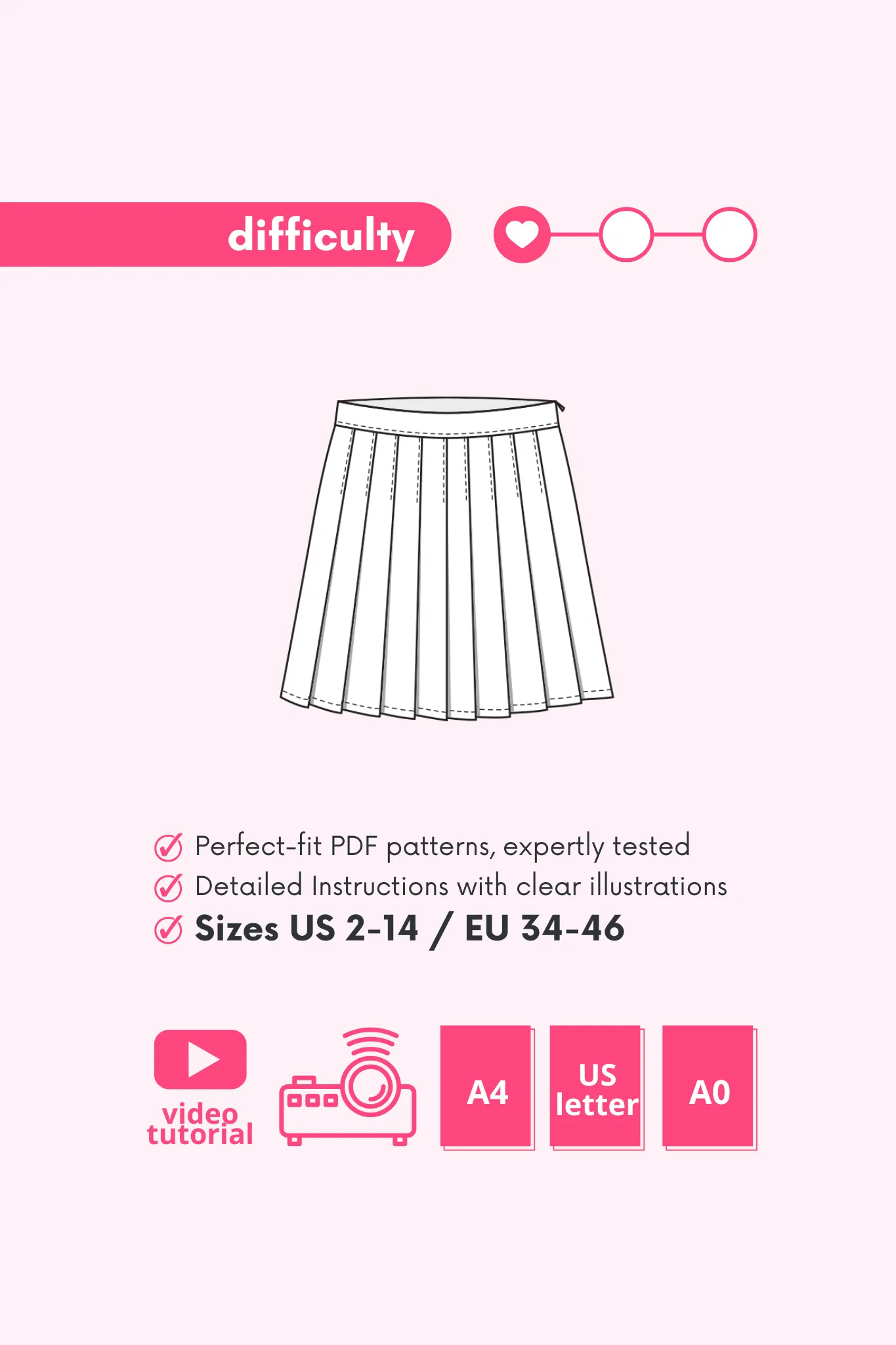 DIANA - Pleated Skirt Pattern