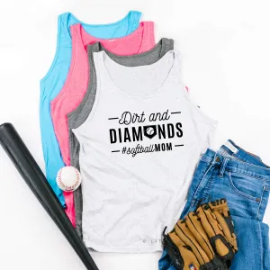 Dirt and Diamonds - Softball Mom - Unisex Jersey Tank