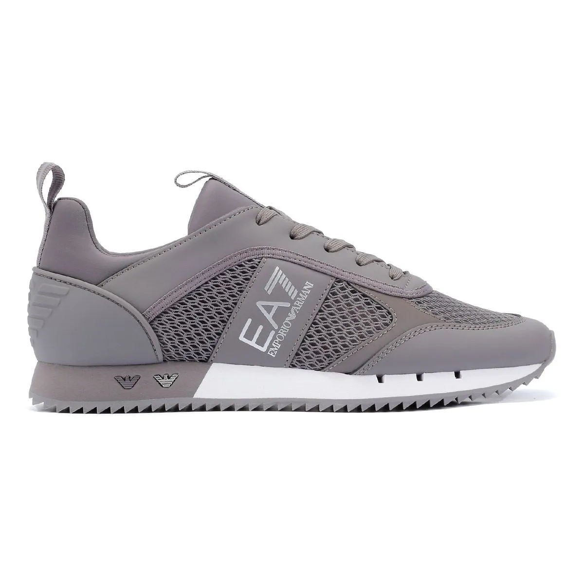 EA7 B&W Men's Volcanic Glass/Silver Trainers