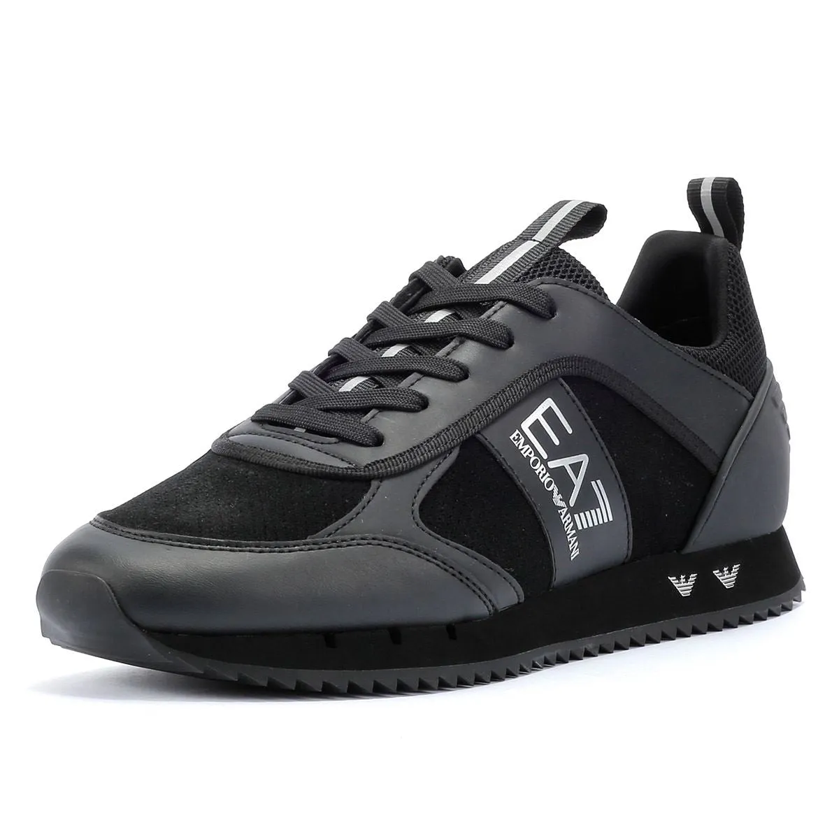 EA7 B&W Suede Men's Triple Black Trainers