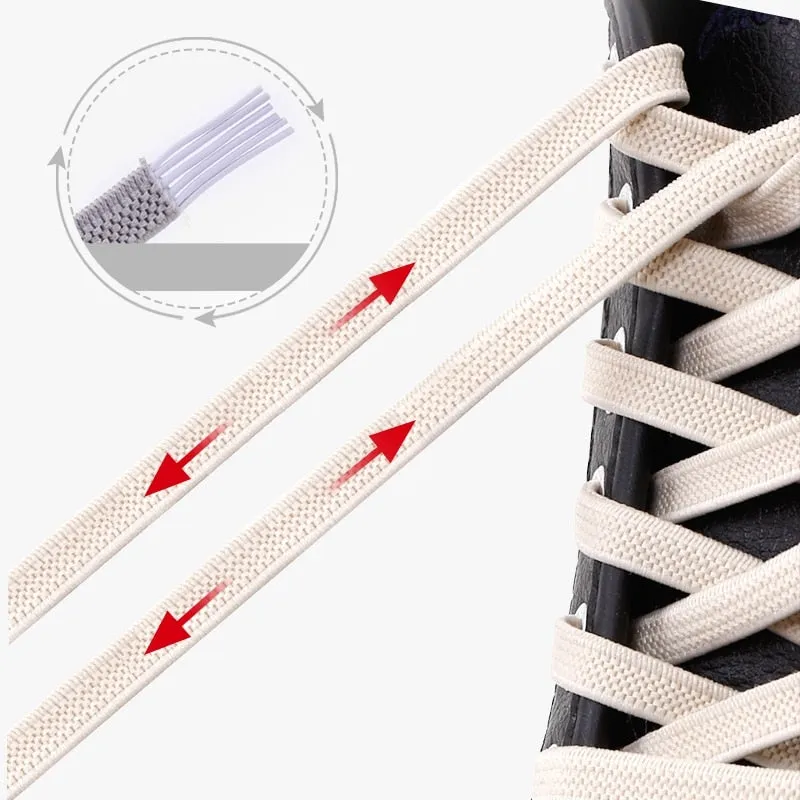 Elastic Shoelaces No Tie Shoe laces Outdoor Leisure Sneakers Quick Safety Flat Shoe lace Kids And Adult Unisex Lazy laces 1 Pair