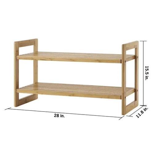 Esmalte natural Wooden Handmade Solid Sheesham Wood Shoe Rack