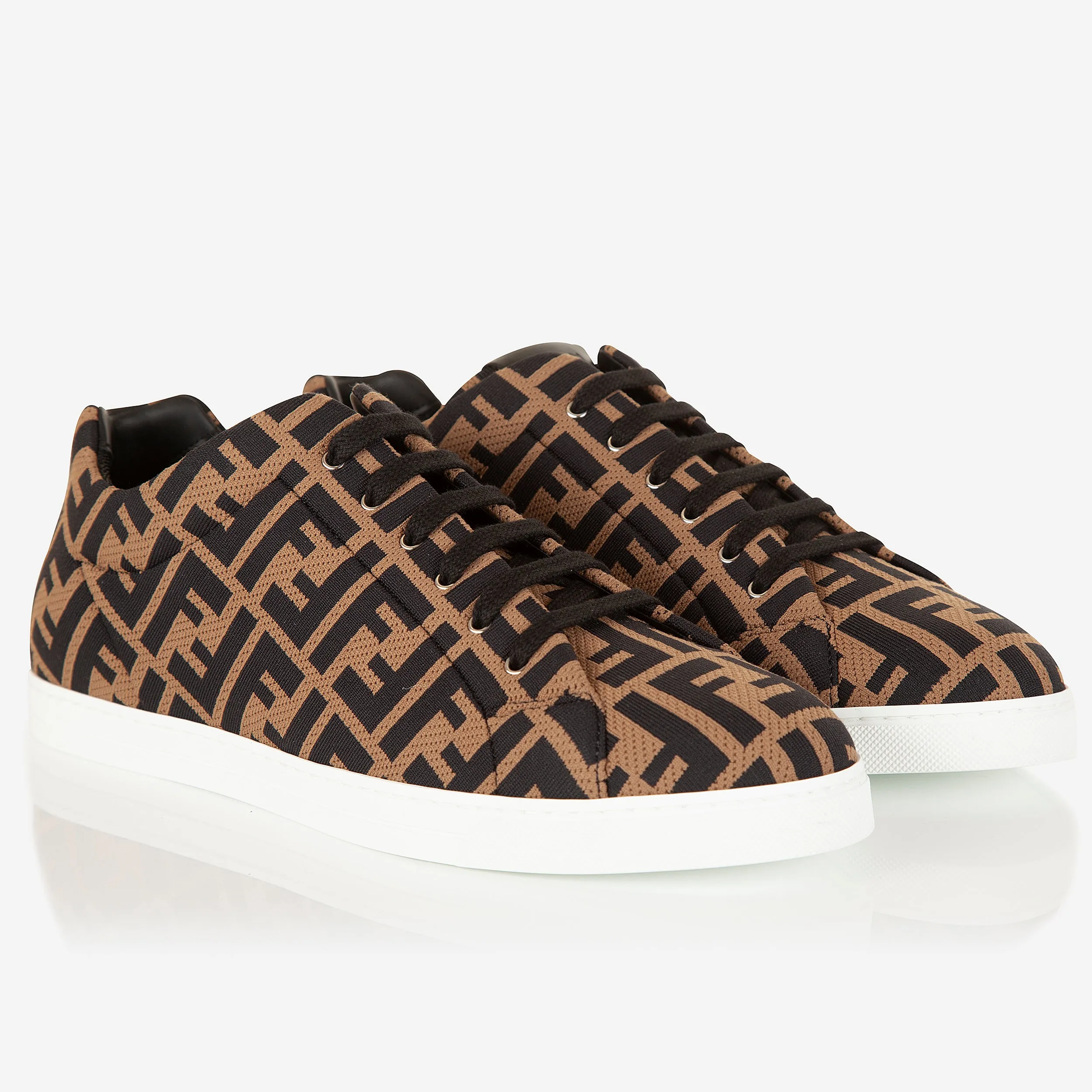 Fendi Brown Tech Fabric Sneakers