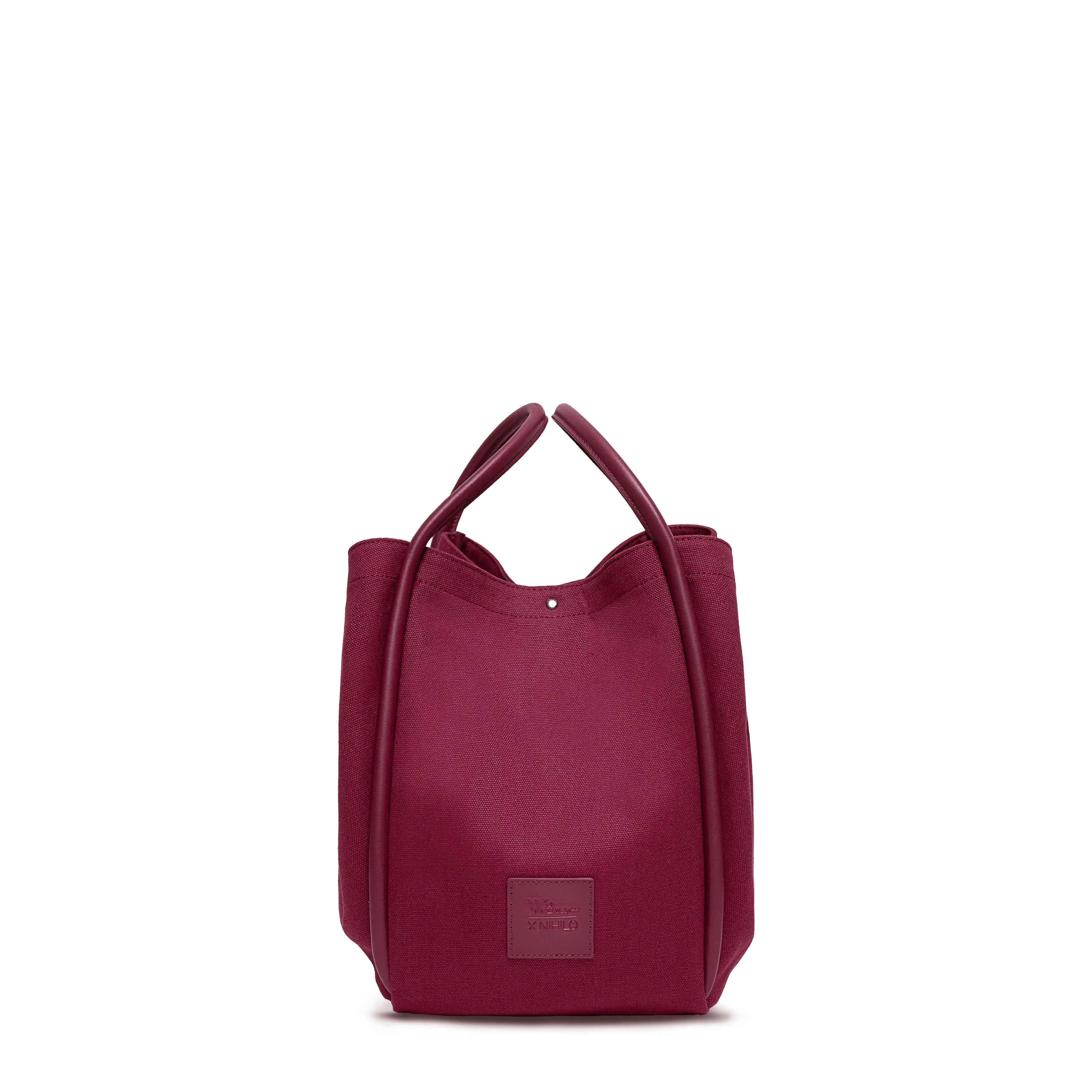 Fifth Avenue Tote Shoulder Bag Burgundy Canvas & Leather