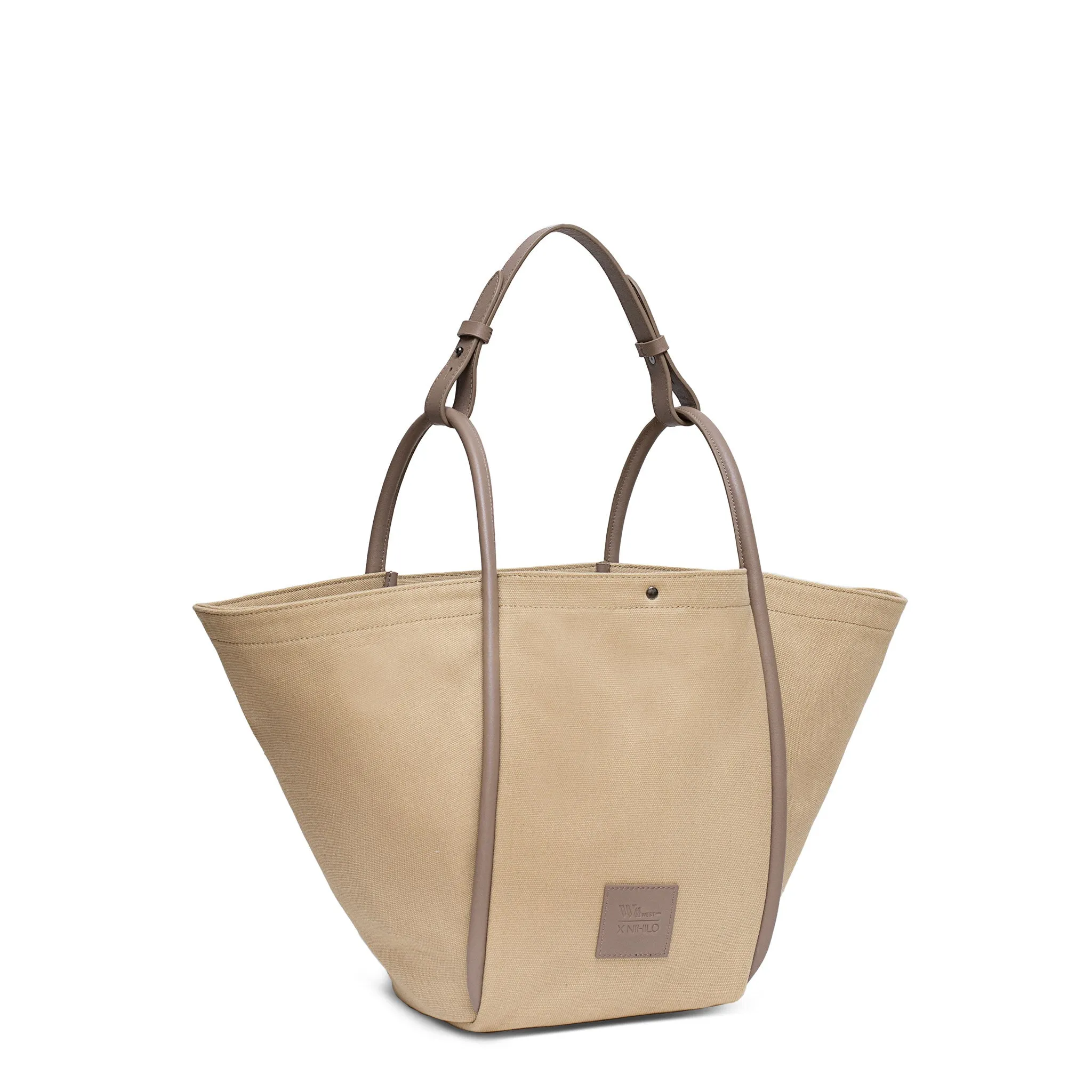 Fifth Avenue Tote Shoulder Bag Camel Canvas & Leather