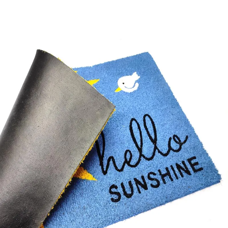 First Concept 18 in. W X 30 in. L Multicolored Hello Sunshine Coir Door Mat