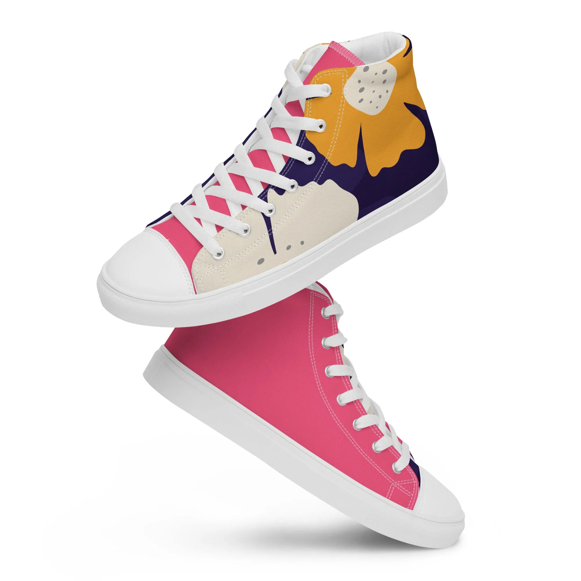 Floral Women’s high top canvas shoes