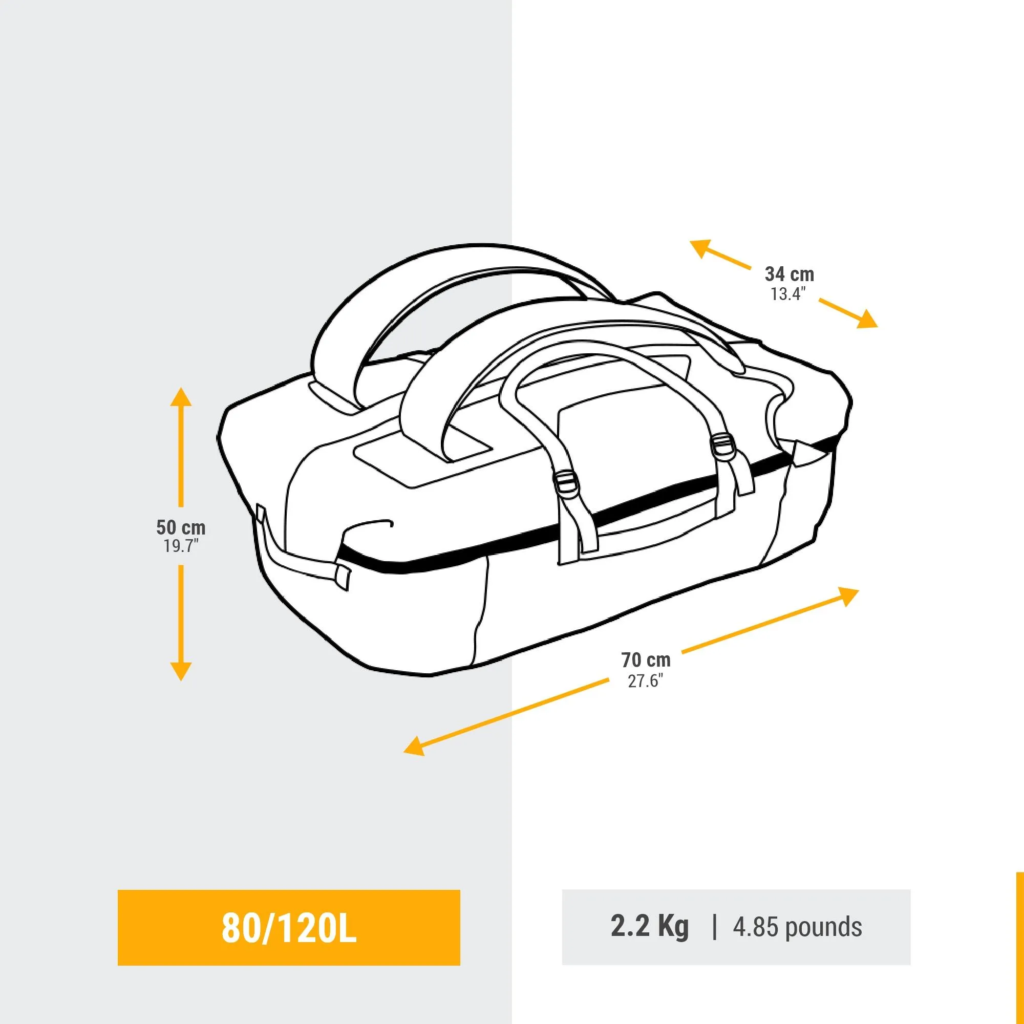 Forclaz Transport 900 Extend 80-120 L Duffel Bag