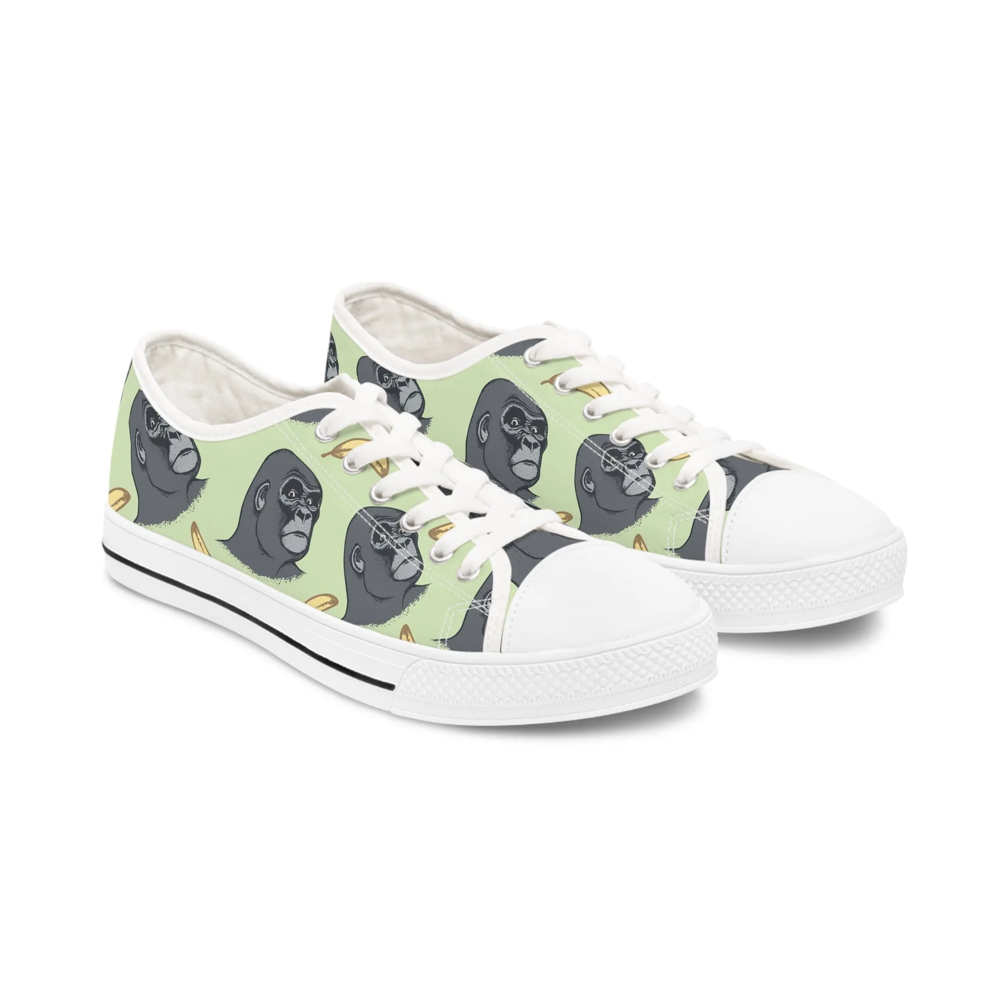 Gorilla and Banana Women's Low Top Sneakers