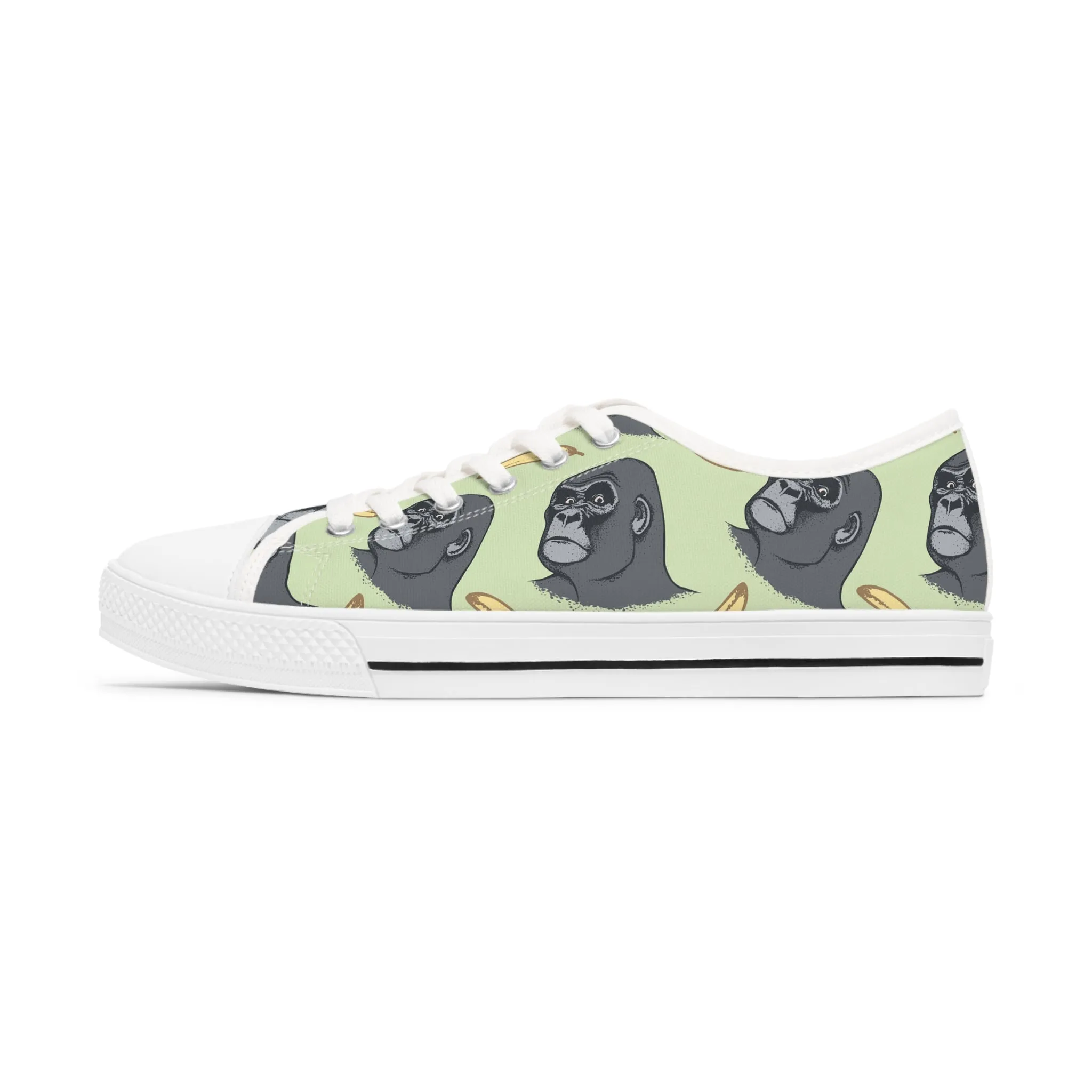 Gorilla and Banana Women's Low Top Sneakers