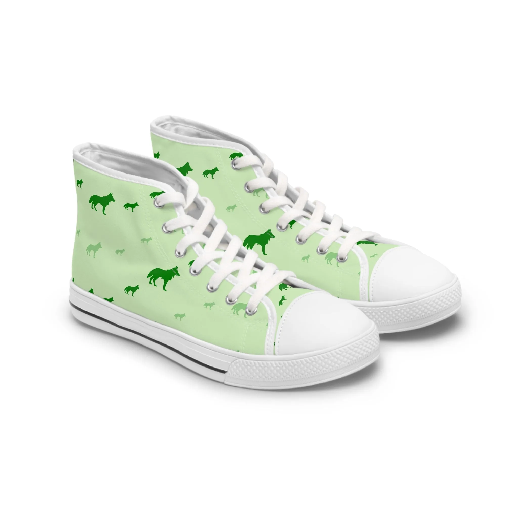 Green Wolf Women's High Top Sneakers