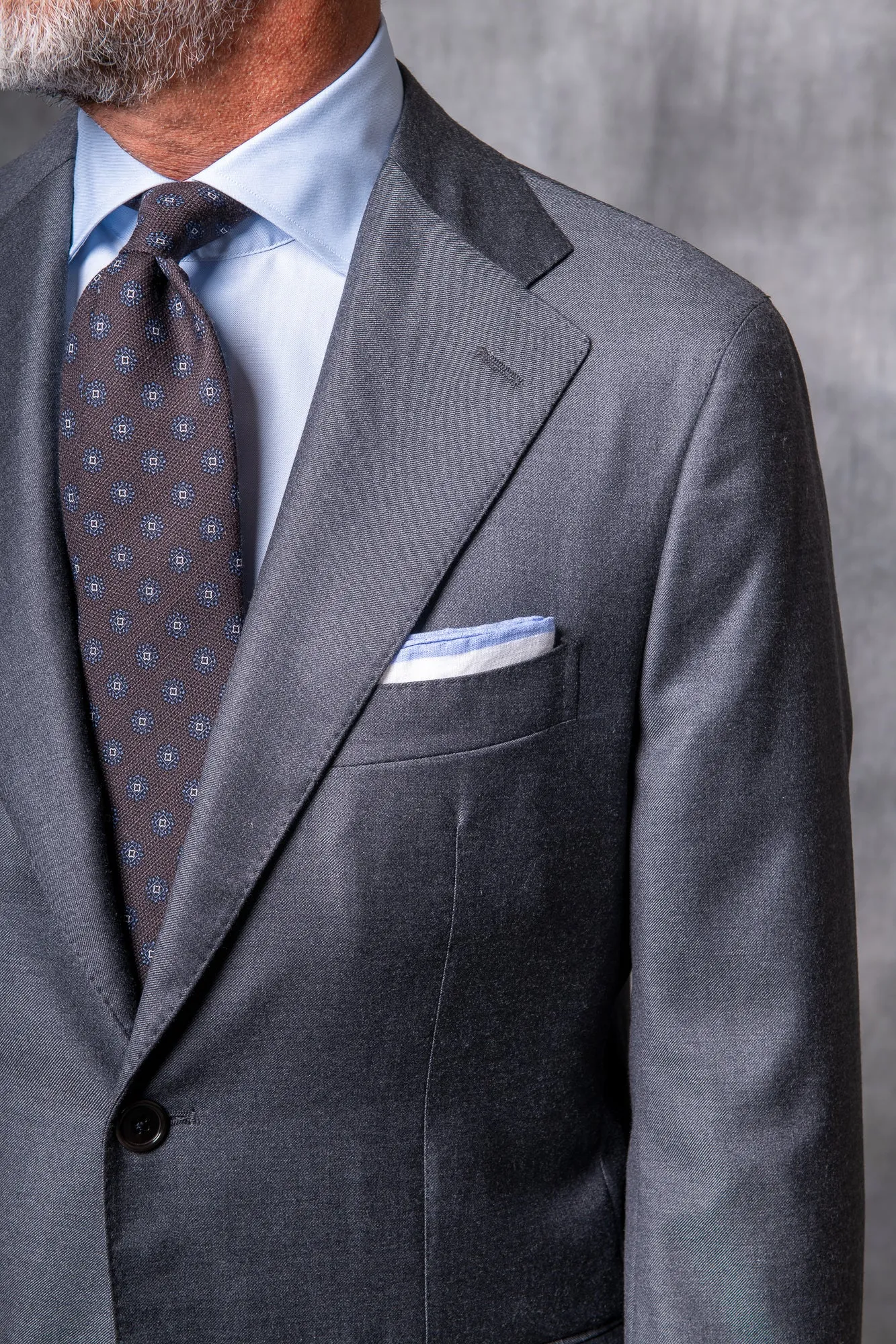 Grey full canvas suit in Loro Piana Super 150's wool - Made in Italy