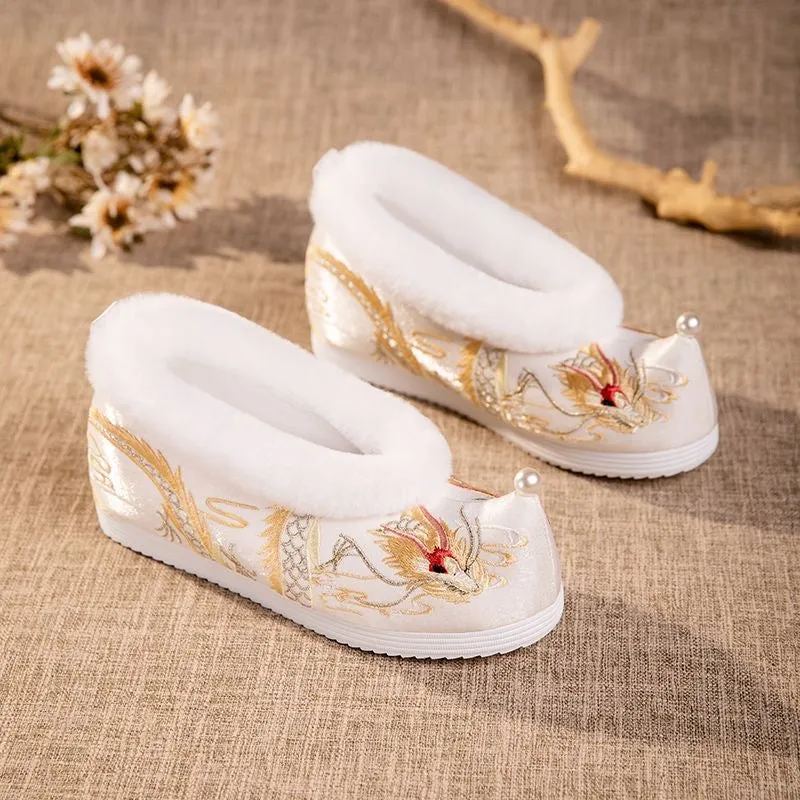 Hanfu Shoes: Golden Dragon