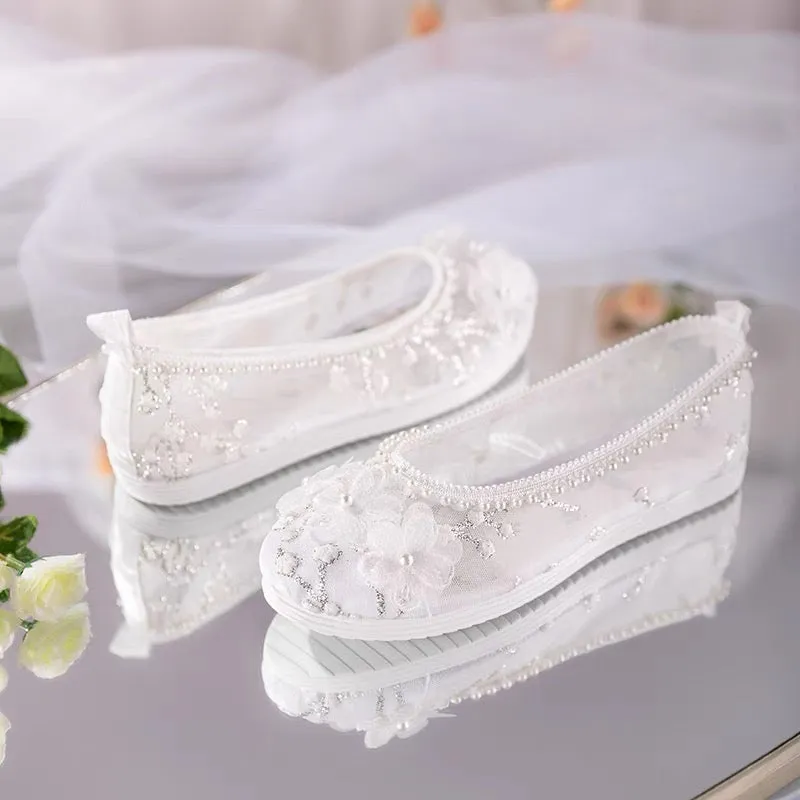 Hanfu Shoes: Lace Snow