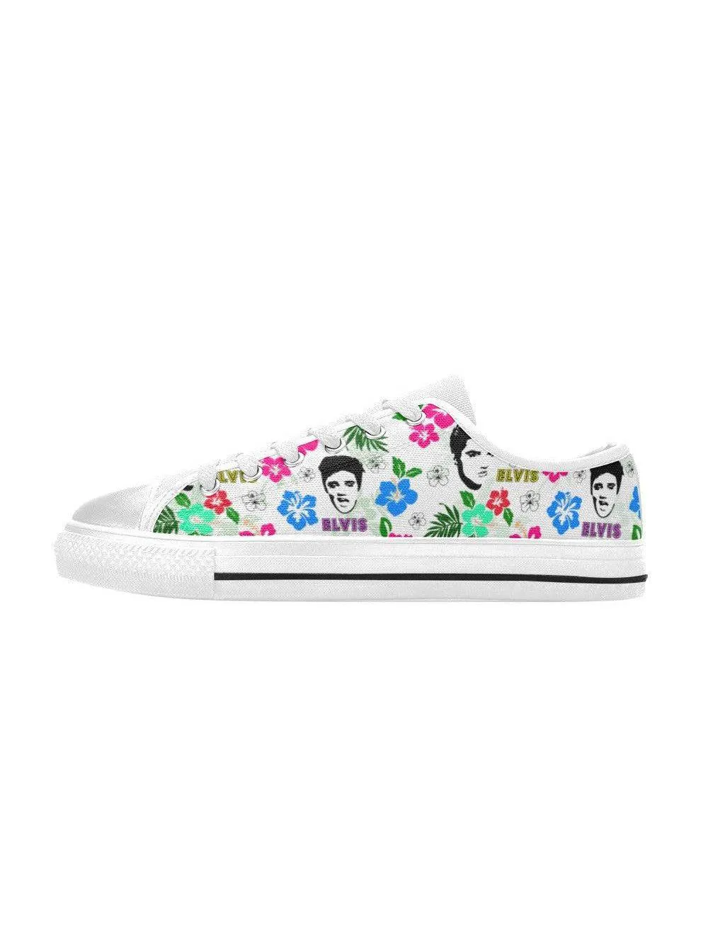 Hawaii Elvis Retro Style Mens Sneakers (White Sole)