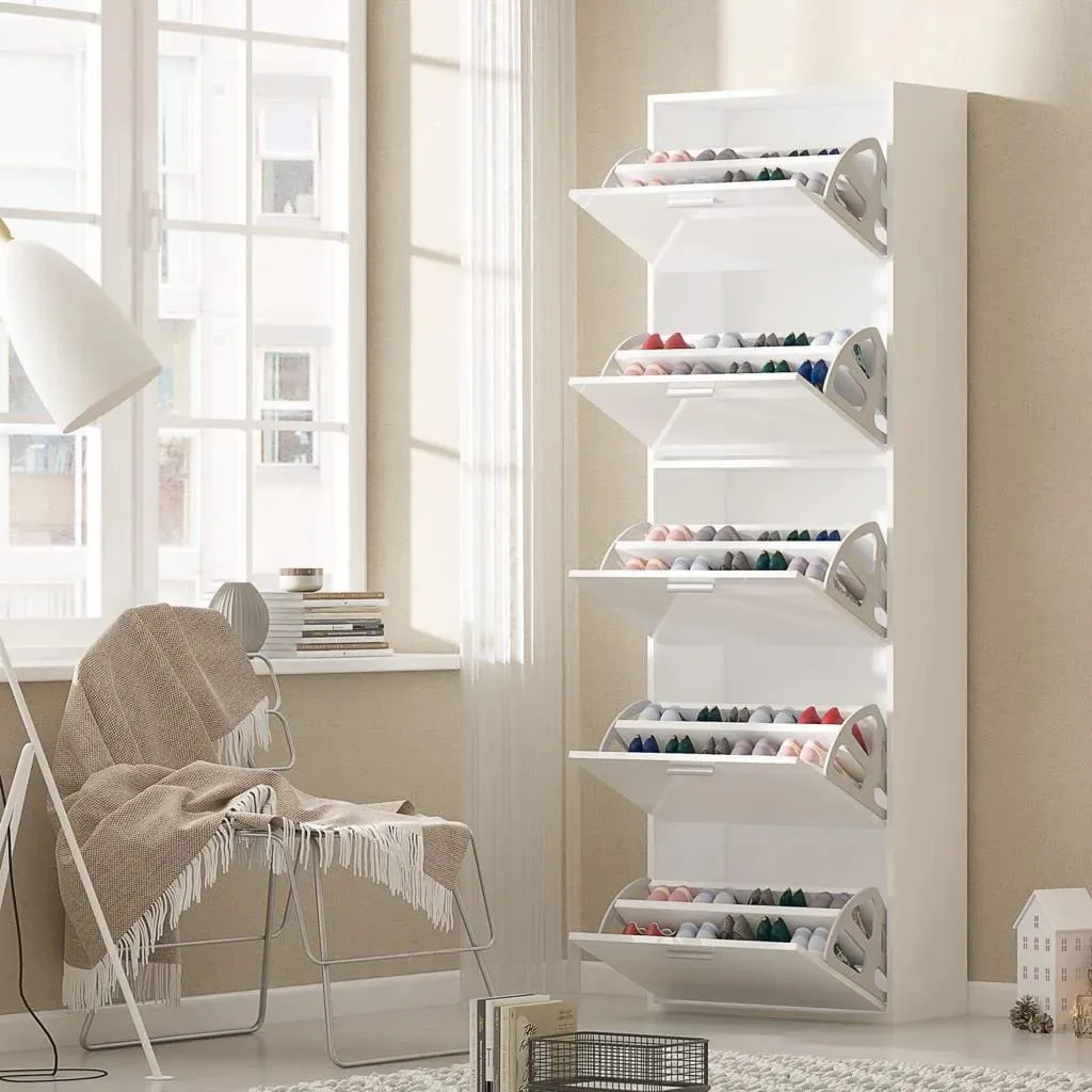 High Gloss Shoe Rack - Modern Shoe Organizer