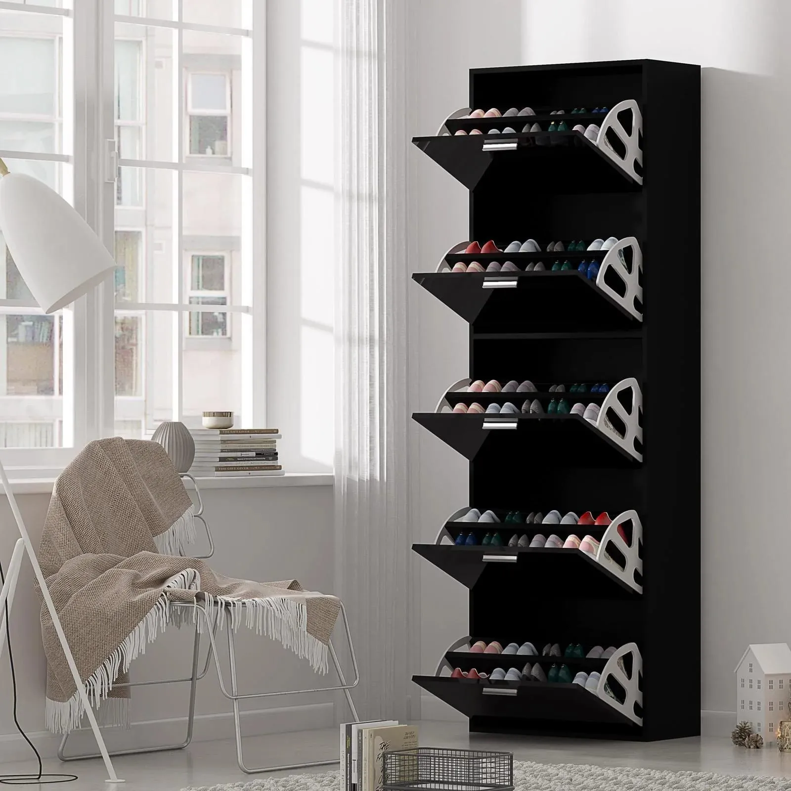 High Gloss Shoe Rack - Modern Shoe Organizer